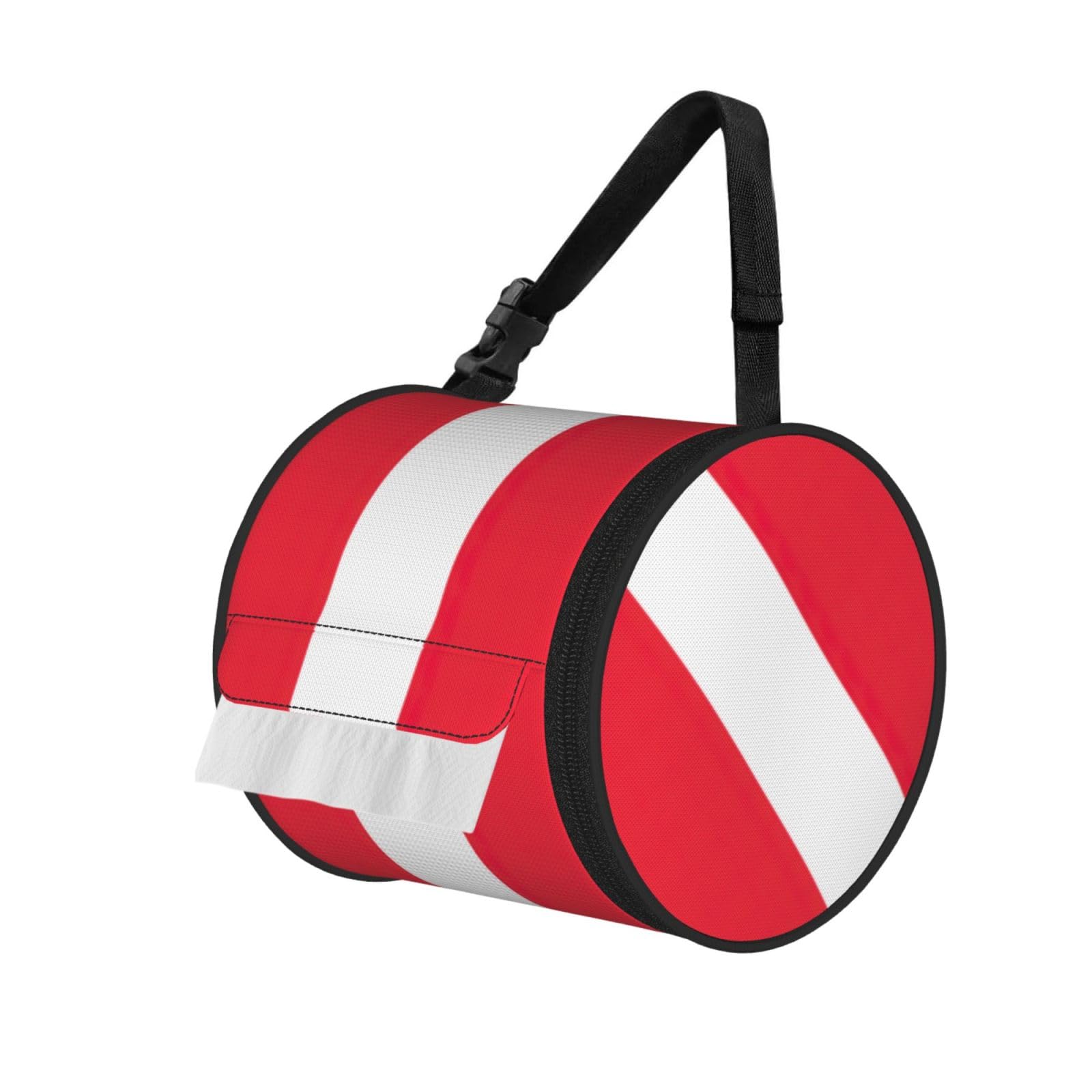 Austrian flag Printed Adjustable Roll Paper Holder, Snap Buckle Oxford Cloth Tissue Bag for Home Office Car