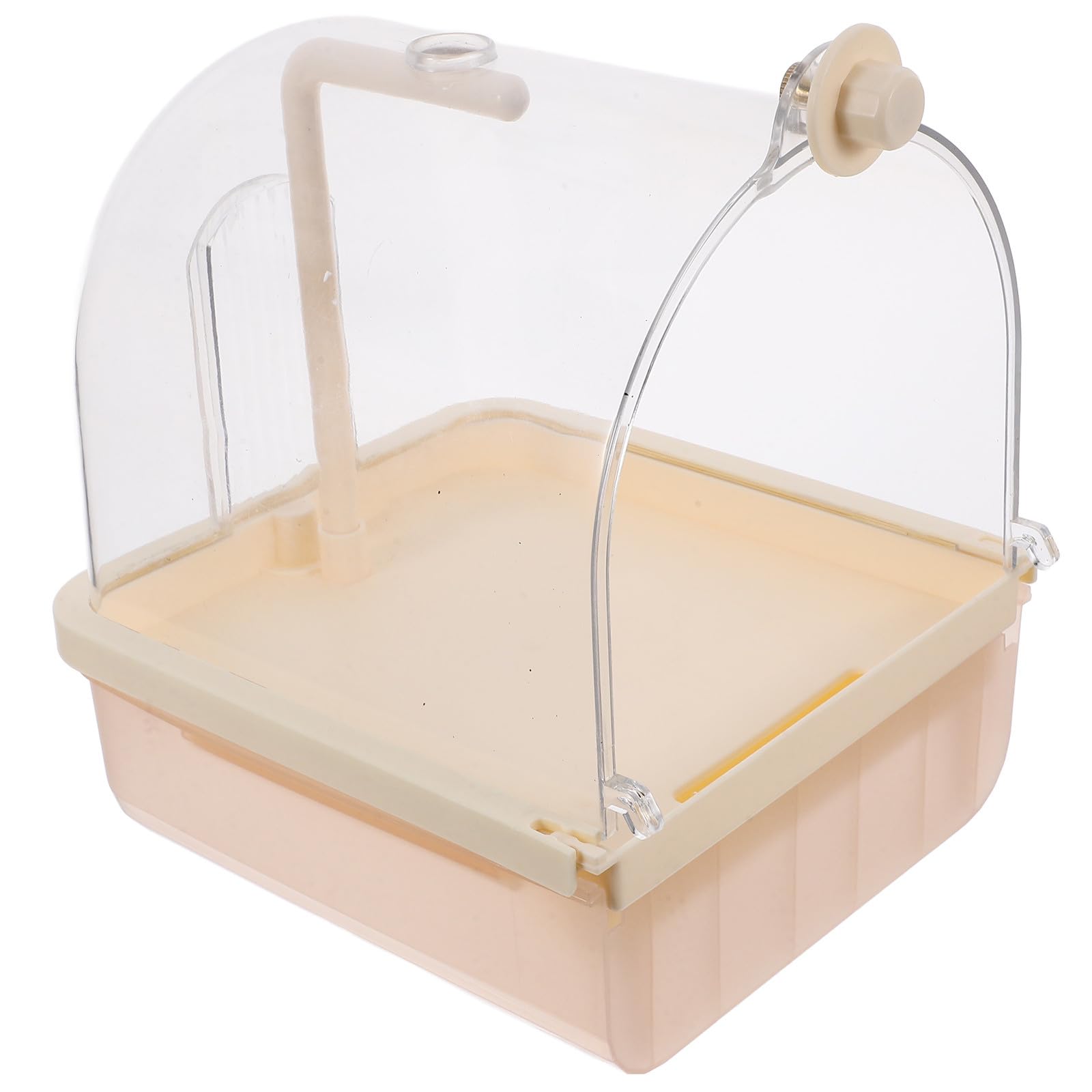 Automatische Vogelbadewanne aus Abs für Käfige Hängendes Vogelzubehör mit 180° Sprühkopf für Komfortables Baden von Papageien und Nymphensittichen