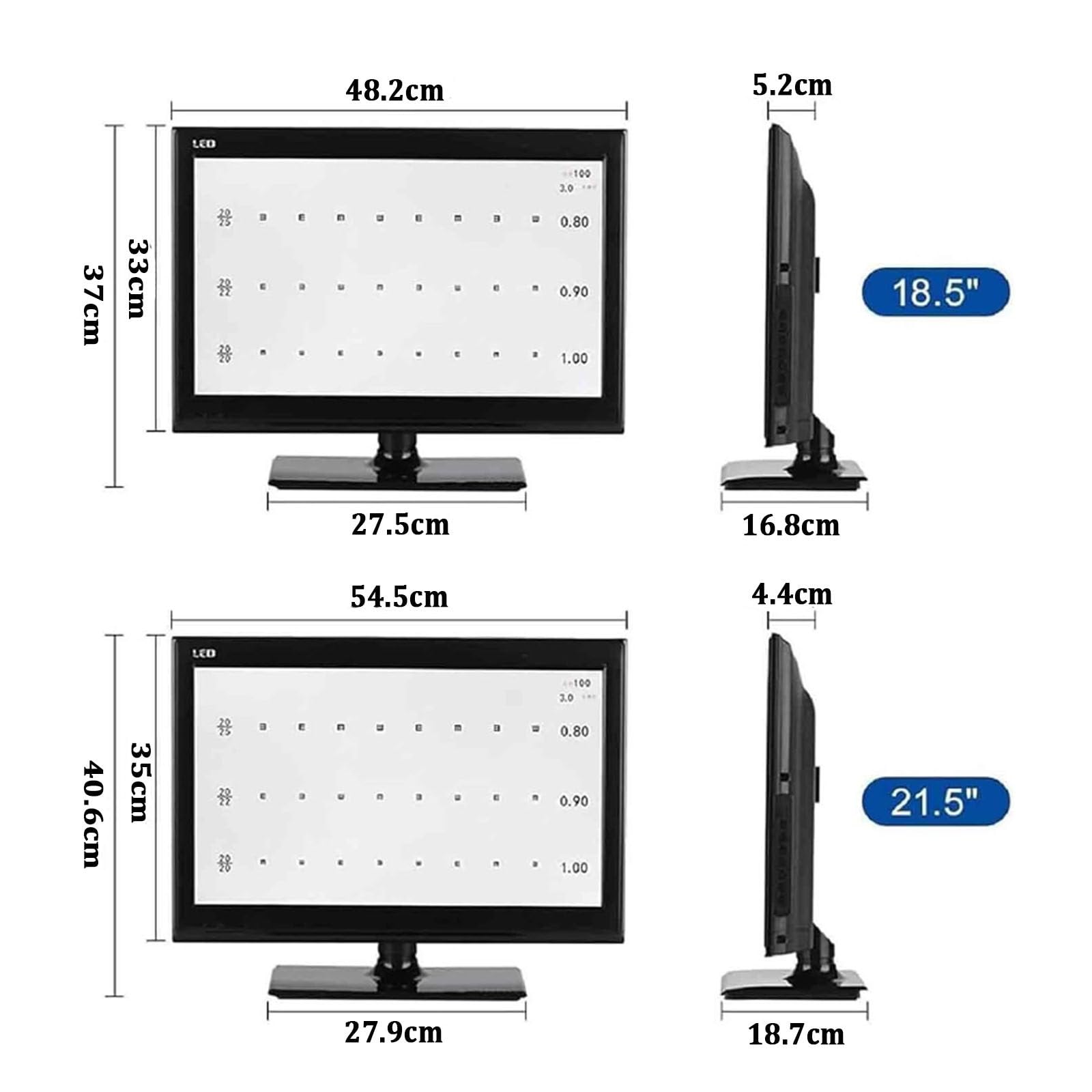 Pc-Version Der Digitalen SehschäRfetafel, Lcd-Elektronische Optische Sehtafeln Mit Mehreren Visuellen Zielen, Einstellbare Messdistanz Von 1-6 M, FüR Die Klinik Zu Hause,21.5