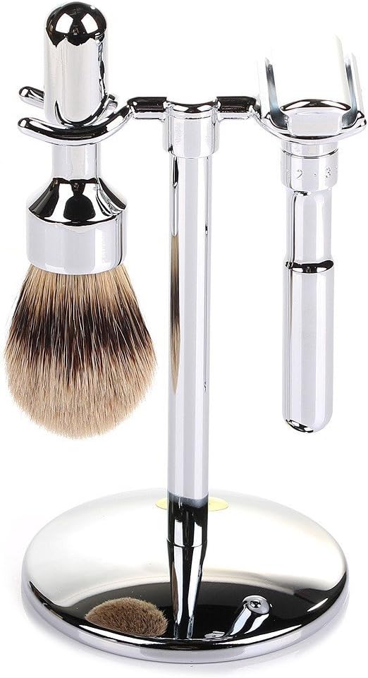 Futur 3 Piece Mirror Chrome Shaving Set - No Blades Included