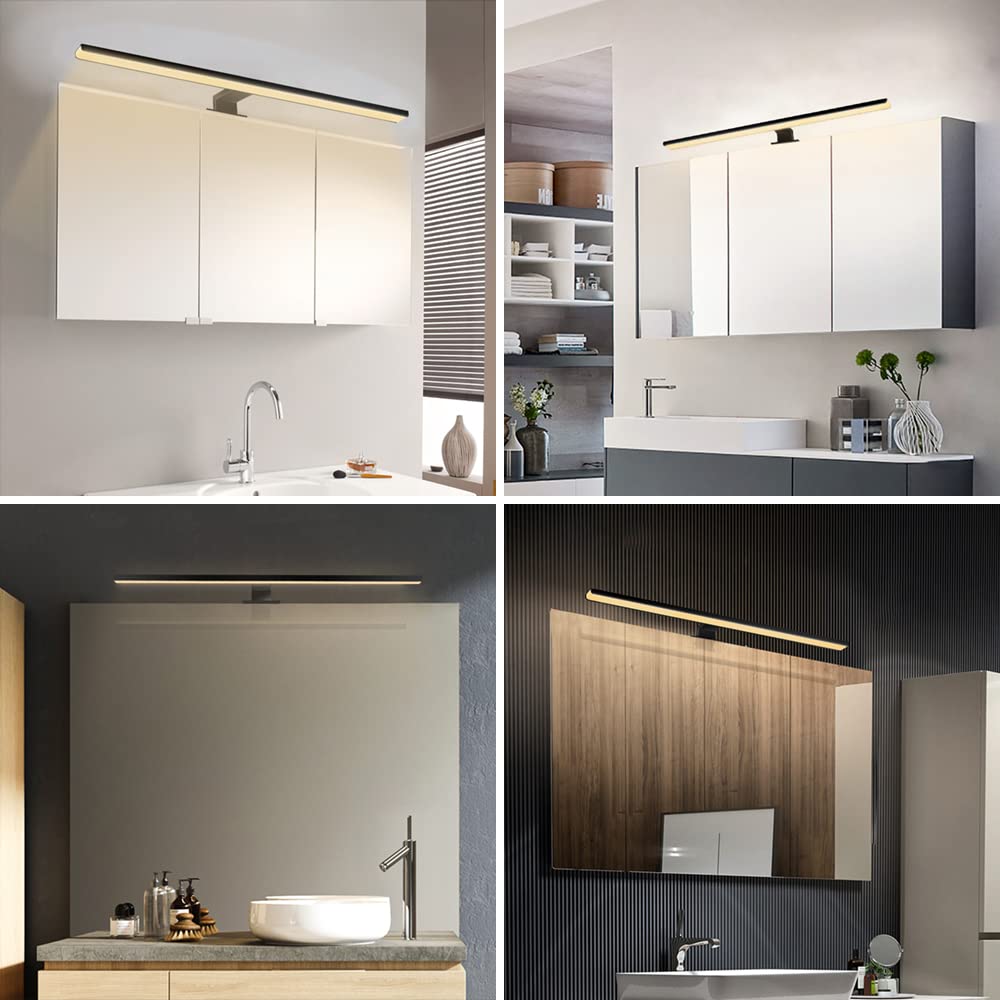 ERWEY 8W Lampada da Specchio Led per Bagno, 3000K Bianco Caldo 60cm 680lm, Lampada da Armadio IP44, Lampada da Bagno per Spechio in Plastica ABS Luce per Trucco 230V (600mm)