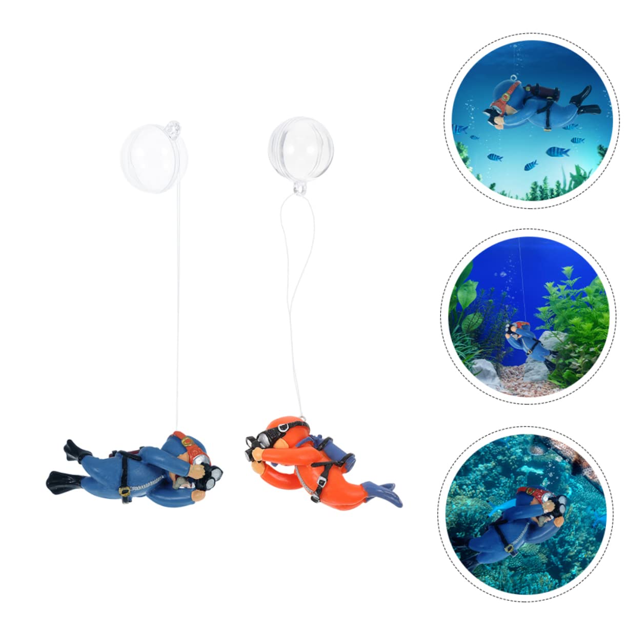 Housoutil 10pièces Ornement Flottant De Plongeur Décoration Aquarium pour Aménagement De Réservoirs Aquatiques Accessoire Naturel Et Ludiques pour Poissons