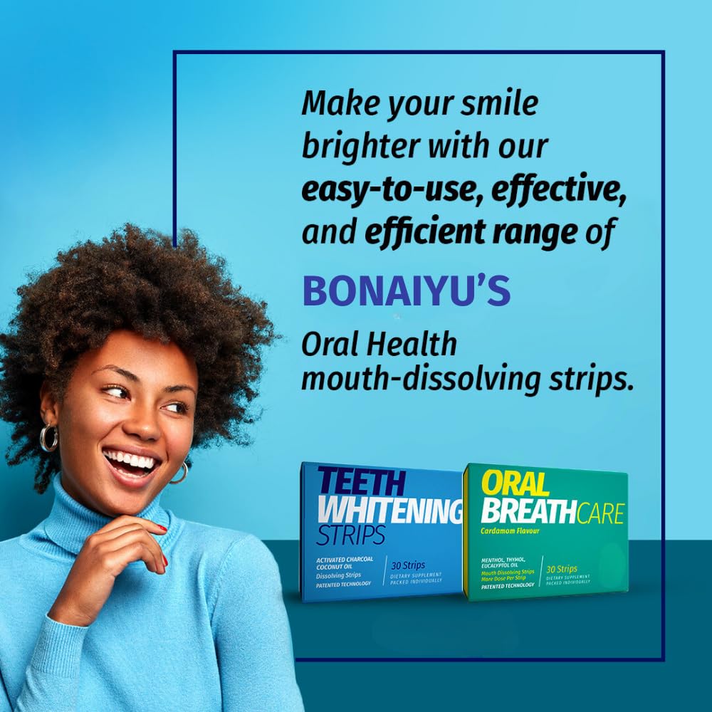 Bonayu Oral Breath Care Strip 30pc + Bonayu Teeth Whitening Strip 14 pc Combo | Mouth-Dissolving Strips | Removes Odour, Retains Freshness, Nurtures Gums | Whitens Teeth, Cleans Stain