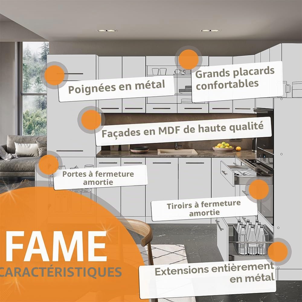 Vicco Etagère de Cuisine Fame-Line, Chêne de Force doré, 15cm sans PT, à Combiner avec d'autres modules de la série Fame-Line