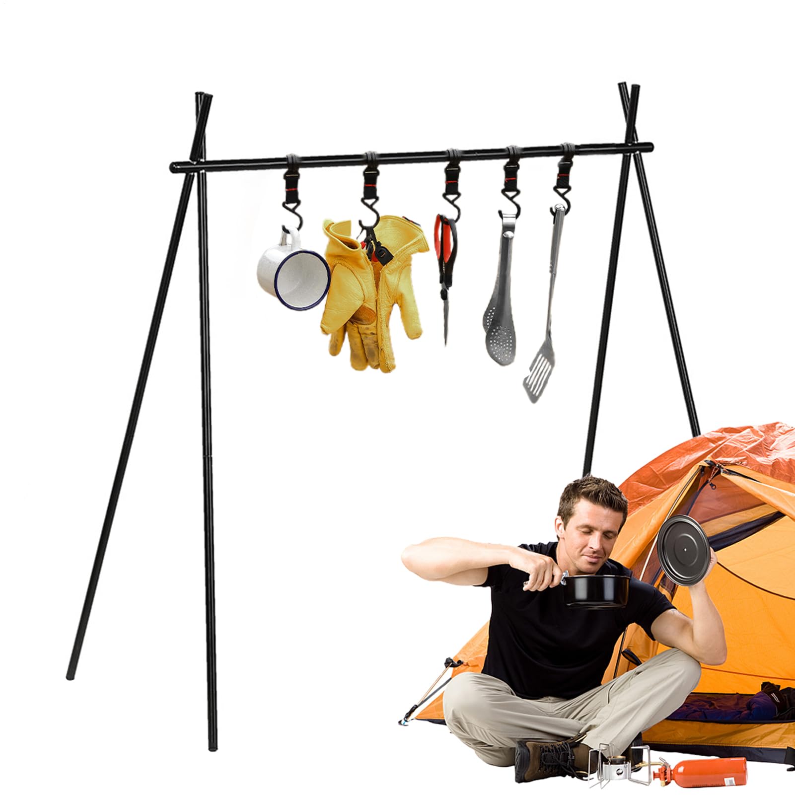 Porte-ustensiles de cuisine suspendu pour voyage et étagère camping