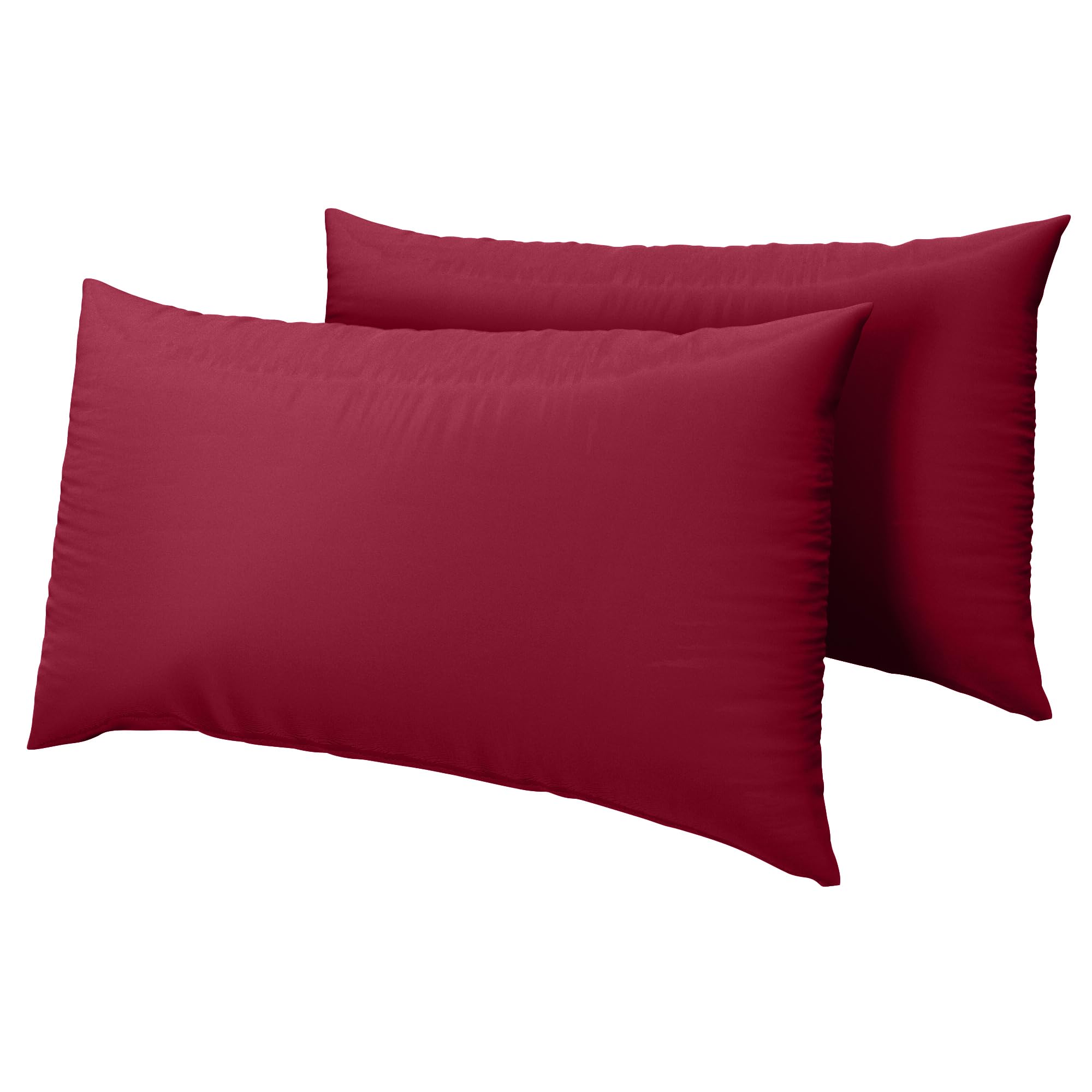 Kohsar Red Easy Iron Housewife Standard Pillow Cases 2 Pack, 50Cm X 75Cm Plain Dyed Poly Cotton Pair Of Pillowcases