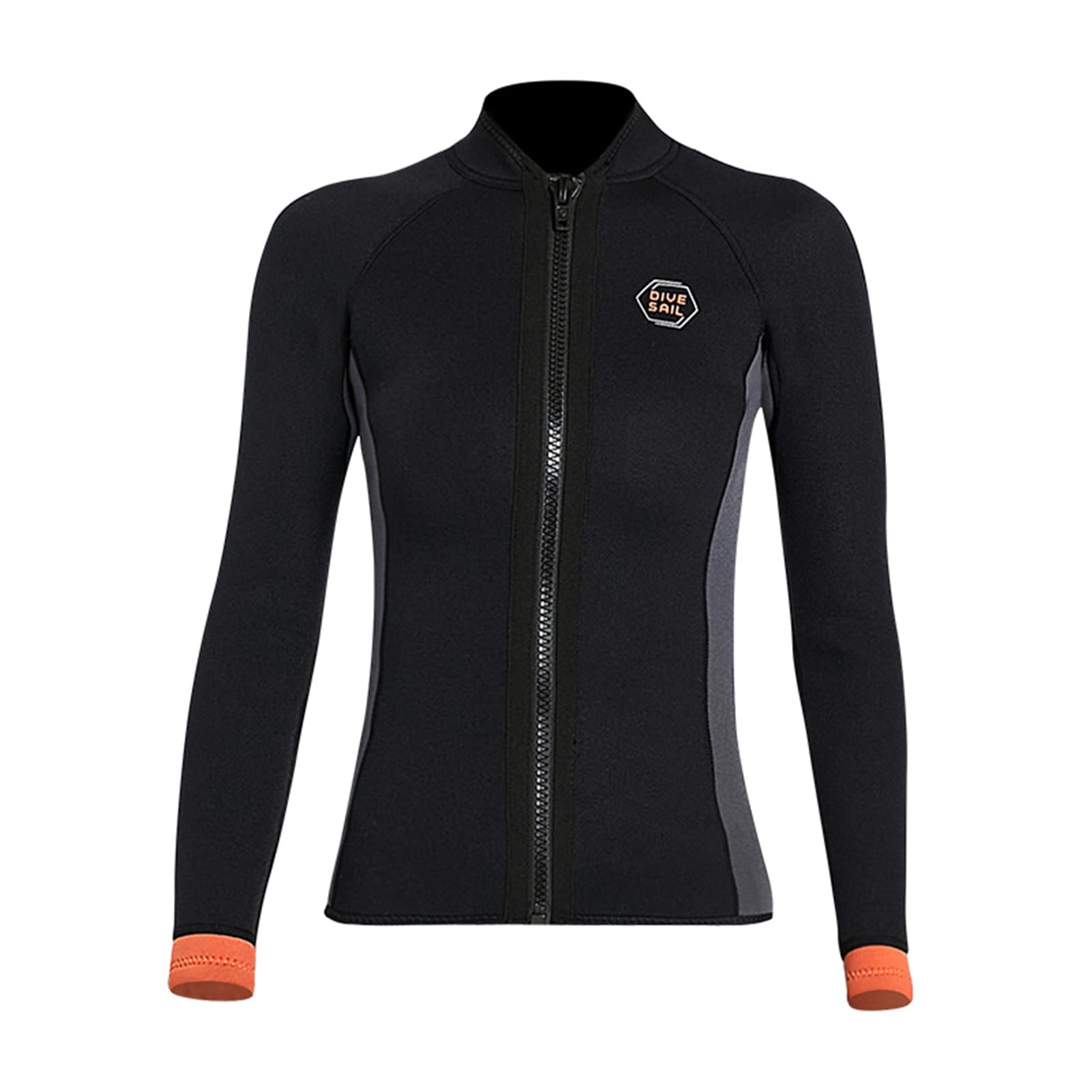 Uomo Donna Muta da 3 mm a manica lunga Zip Frontale Ultra-Stretch per immersioni, surf, snorkeling e nuoto