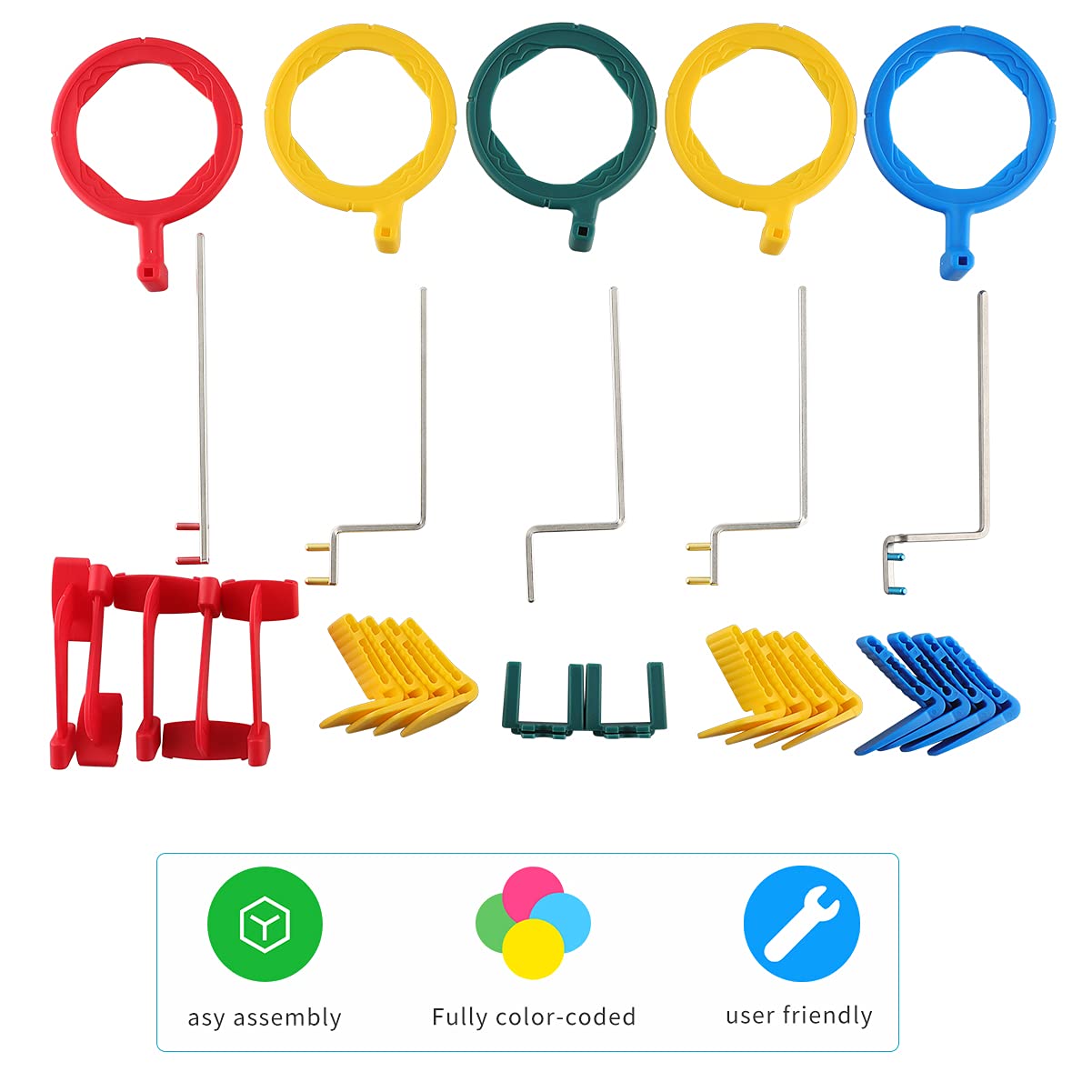 ANNWAH FPS 3000 XCP-DS Type Positioner Holders,Dental Intra Oral X-Ray Film Positioning System Complete Kit, Good for Students to Practice Xray Positioning, 1 Set Multi-Color(Not for Digital Sensor)