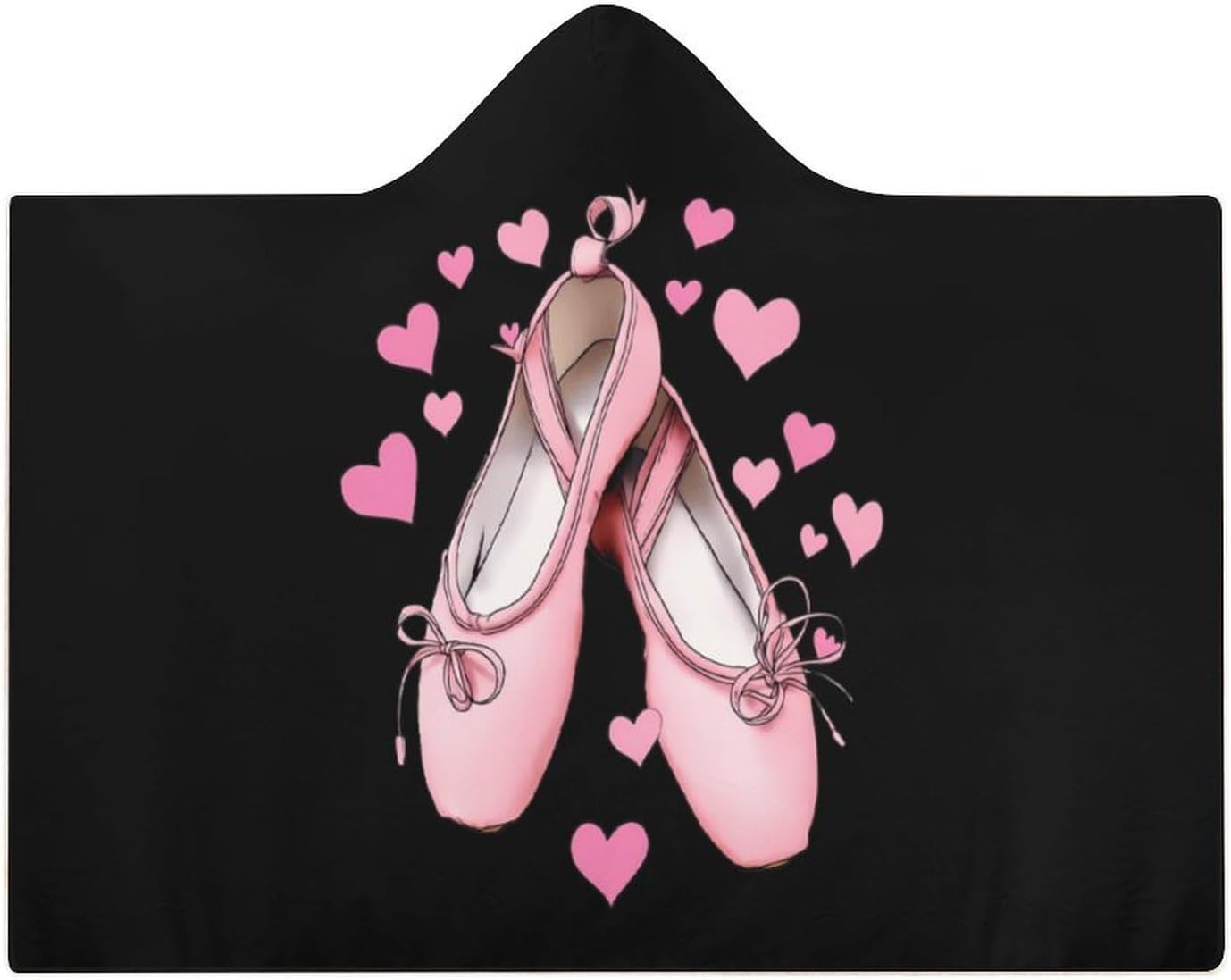 Ballet Shoes Wearable Blanket Oversized Throw Cape | Cozy Hooded Blanket Gifts for Women Men