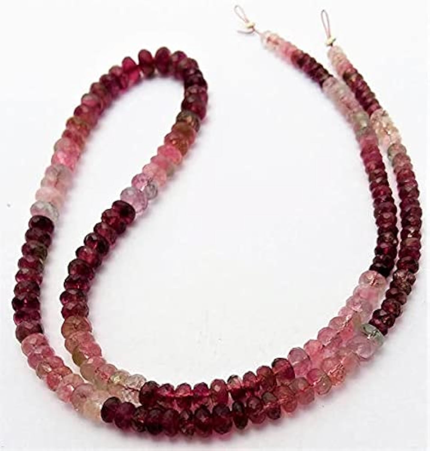 Amazing Natural Watermelon Pink Tourmaline Faceted Beads,Nice, 3 mm to 5 mm, 18" Strand [E0598] Rare