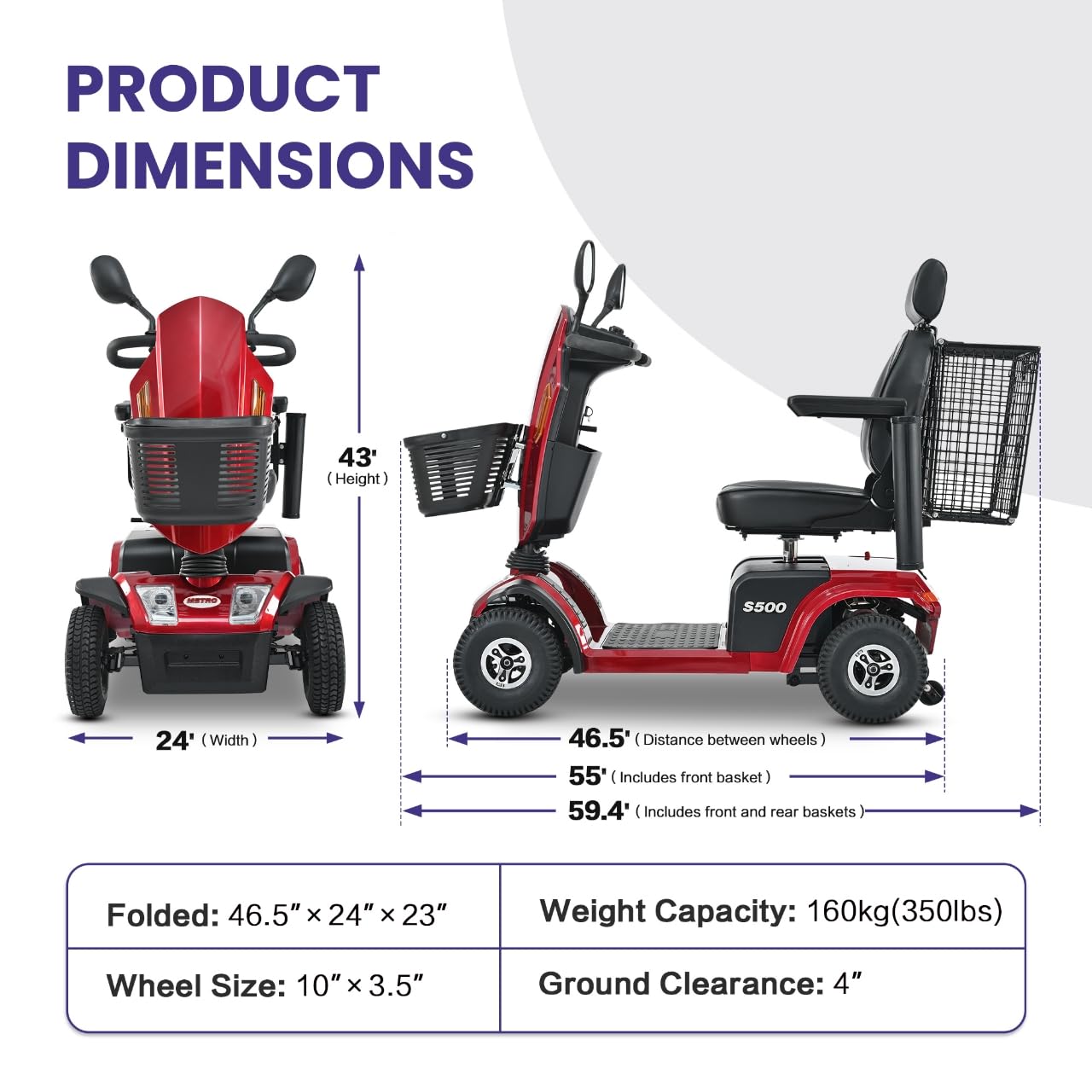 Heavy Duty Mobility Scooter red