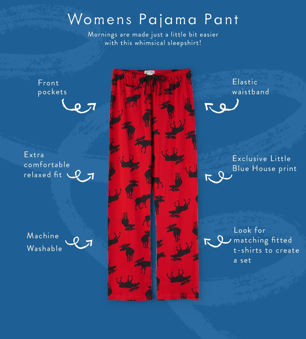 Little Blue House womens Jersey Pajama Pants - Image 3