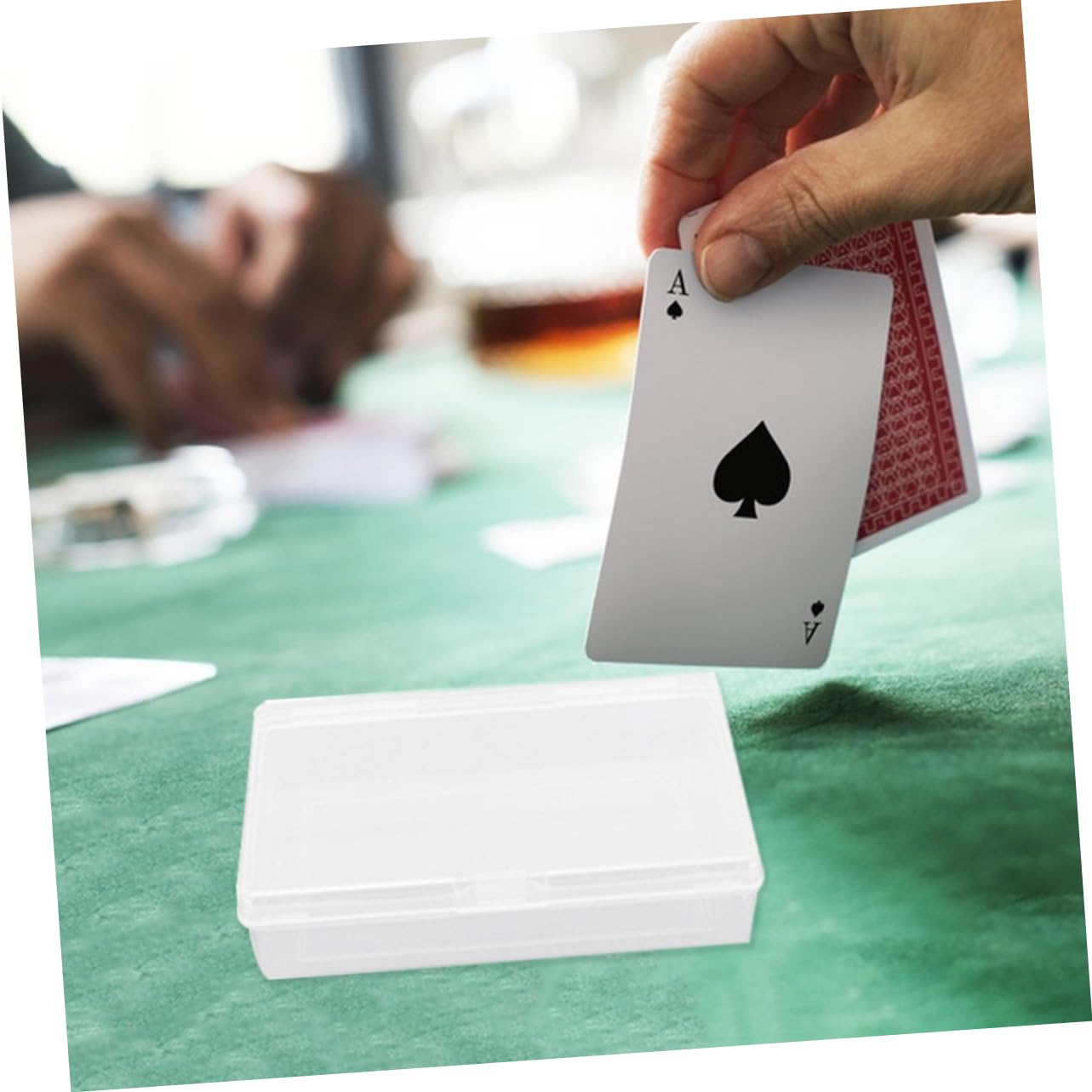 12pezzi Scatola Carte Plastica Trasparente Con Incernierato Scatola Rettangolare Per Riporre Carte Da Gioco Perline Gioielli e Articoli Artigianali