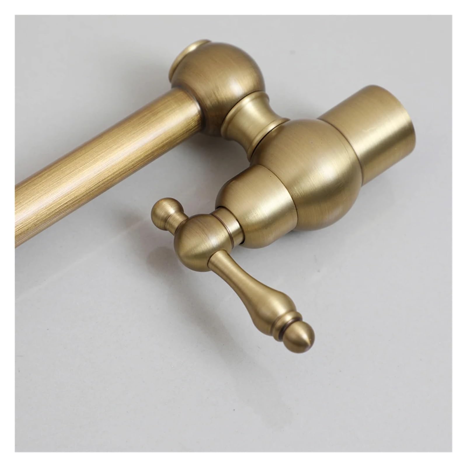 Rubinetto riempipentole in Ottone, Montato a Parete sopra Il Rubinetto dell'Acqua del fornello, 2 Maniglie, rubinetti riempipentole Pieghevoli ed estensibili, Rubinetto(Brushed Nickel)
