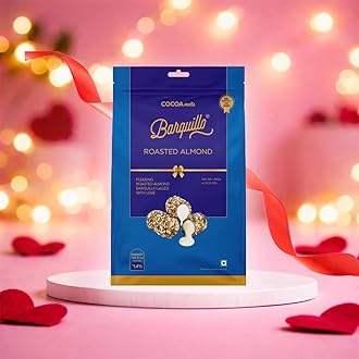 Premium Roasted Almond Coated Chocolate Pouch-20 Pcs|Vanilla Cream Filled Biscuit Roll imported|Dubai couverture taste| Valentine's Day Gift Pack Celebration specially for Festivals, 400gram