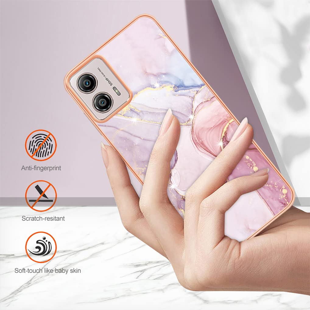 HAOYE Cover Protettiva Per Motorola Moto G53 5G – Custodia Rugged Trasparente Con Protezione Schermo Integrata, 2 Strati (PC+TPU), Antiurto, Nero - 5
