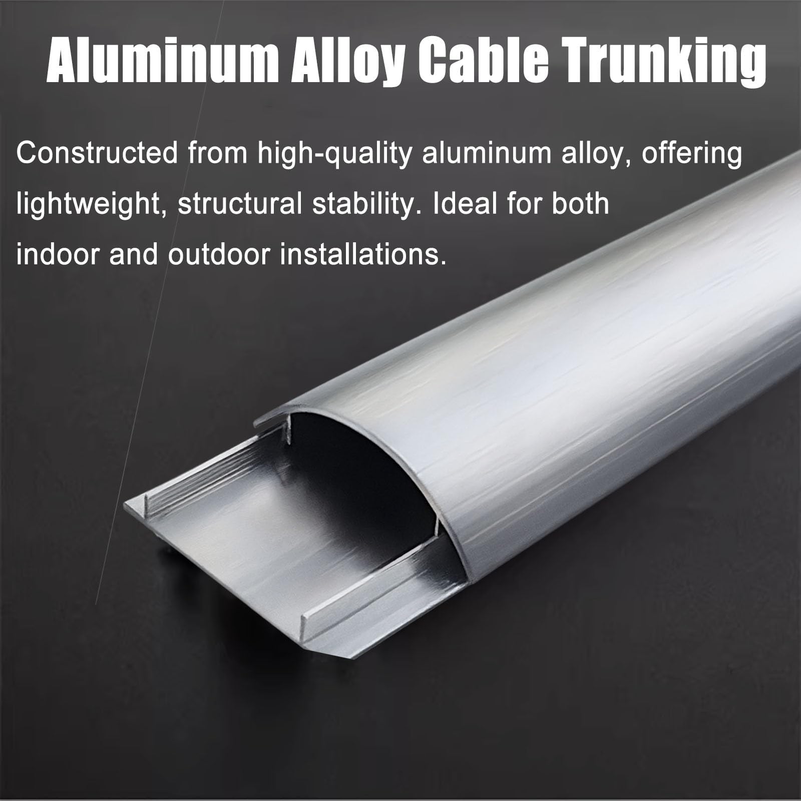 Generisch Verdickter Kabelkanal zur Wandmontage – 1/2/4er-Packung, Aluminiumlegierung, halbrunde Kabelabdeckung, 9,9 cm B x 152,4 cm L, für eine ordentliche und übersichtliche Kabelführung