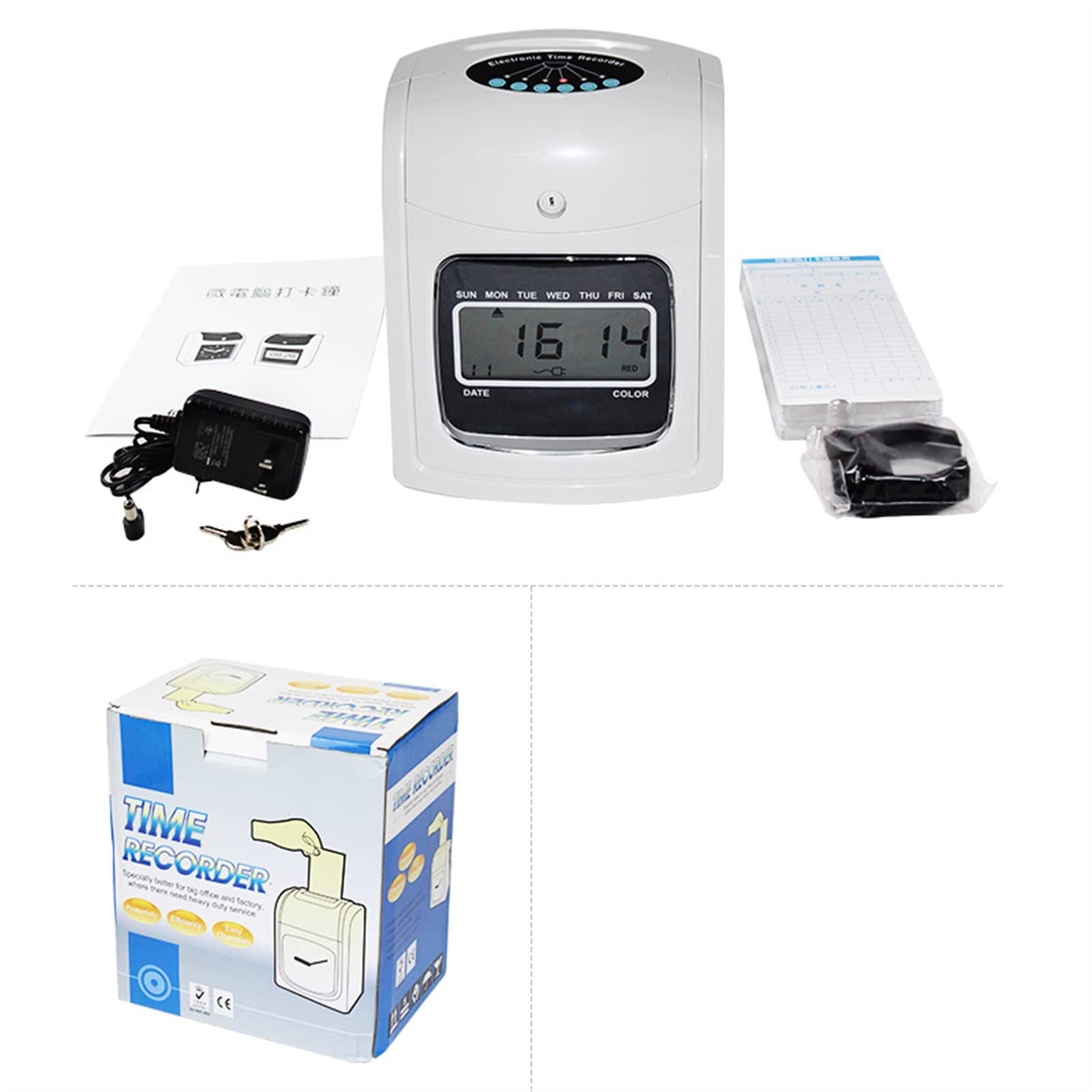 Control Horario Empleados, Máquina de asistencia K-7 Relojes de tiempo for empleados Pequeñas empresas, Versión en inglés Tiempo Máquina Máquina Tarjeta de papel Iniciar sesión Reloj