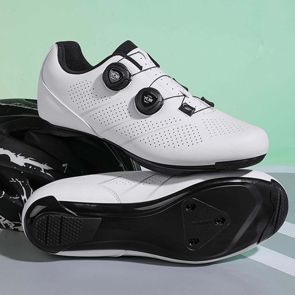 Zapatilla de Ciclismo Hombre Zapatos de Bicicleta de Carretera Transpirables Exterior Compatibles con SPD SPD-SL Delta Pedal Look