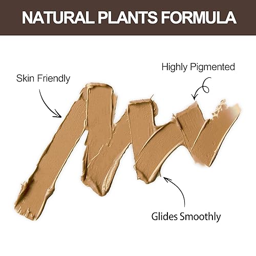 Miniatura 2 de Flywrun Kit de plantillas para cejas, sello vegano de un solo paso, pomada de pomada, resistente al agua, de larga duración, a prueba de manchas,