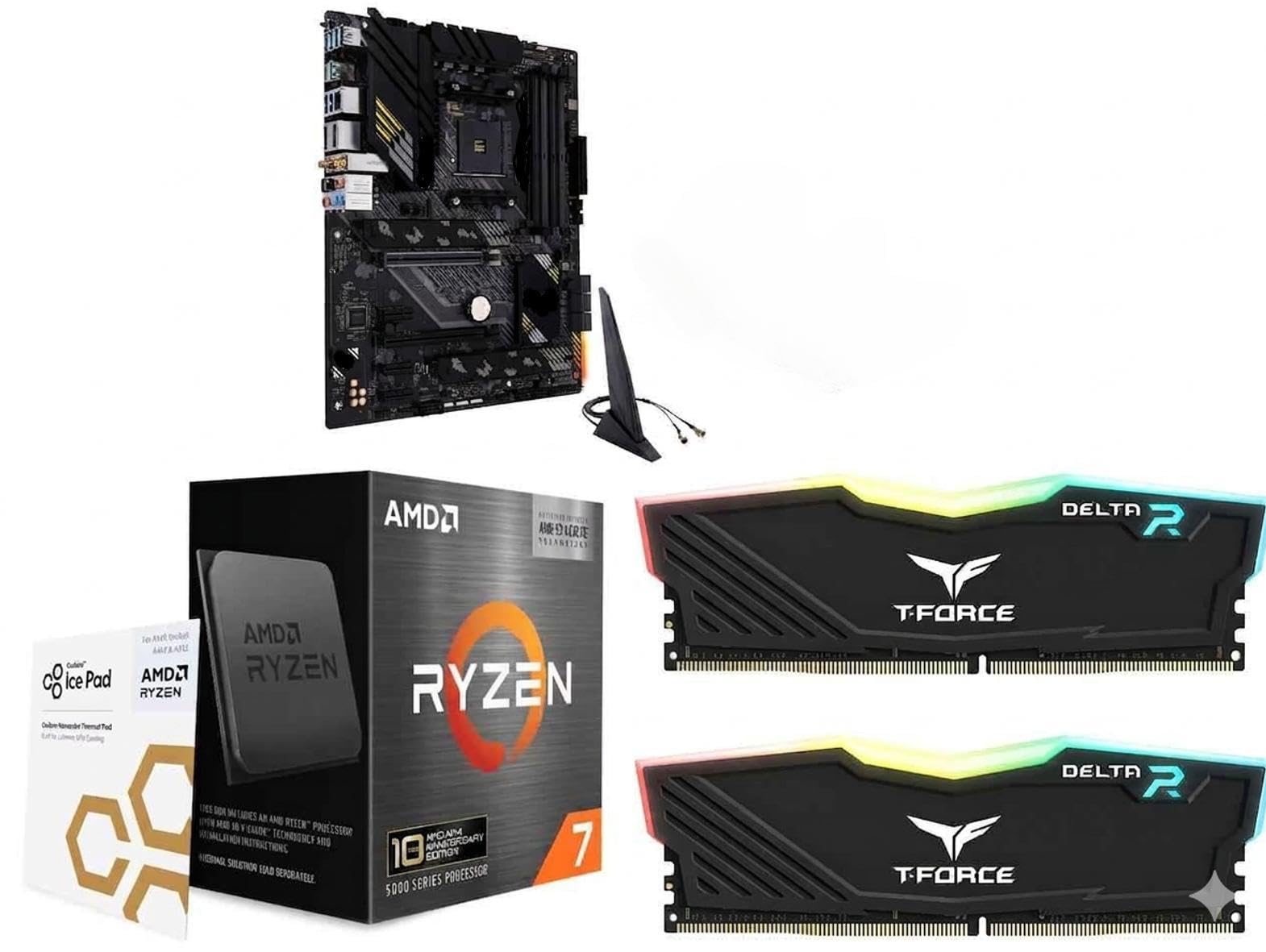 NEWEGG Motherboard CPU Memory Combo- Motherboard Bundle with Ryzen 7 5800X3D 8-Core 3.4 GHz CPU and 16GB (2 x 8GB) 288-Pin PC RAM DDR4 3200 Desktop Memory