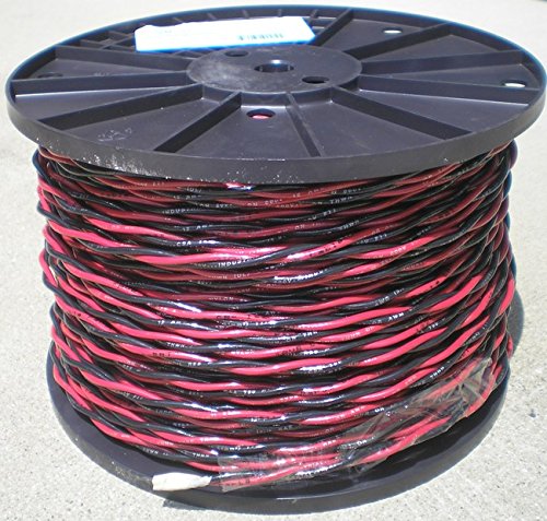 AVBcable THHN 12 Awg. 2 Conductor Wire. Twisted Black-Red 500' Spool