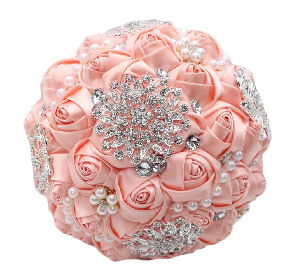 Sharebeauty Handmade Satin Rose Bridal Bouquet