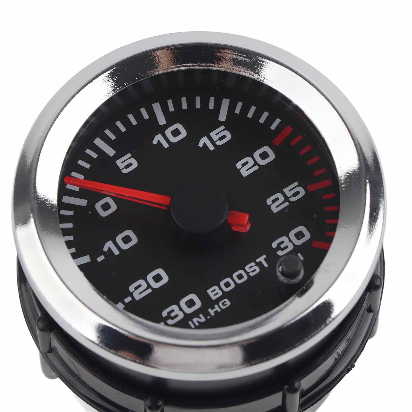 Uniwersalny wskaźnik wskaźnika Turbo Boost 7 kolorów wyświetlacz LED 30 30 PSI średnica 52 mm pasuje do samochodu ciężarowego 12 V łódź