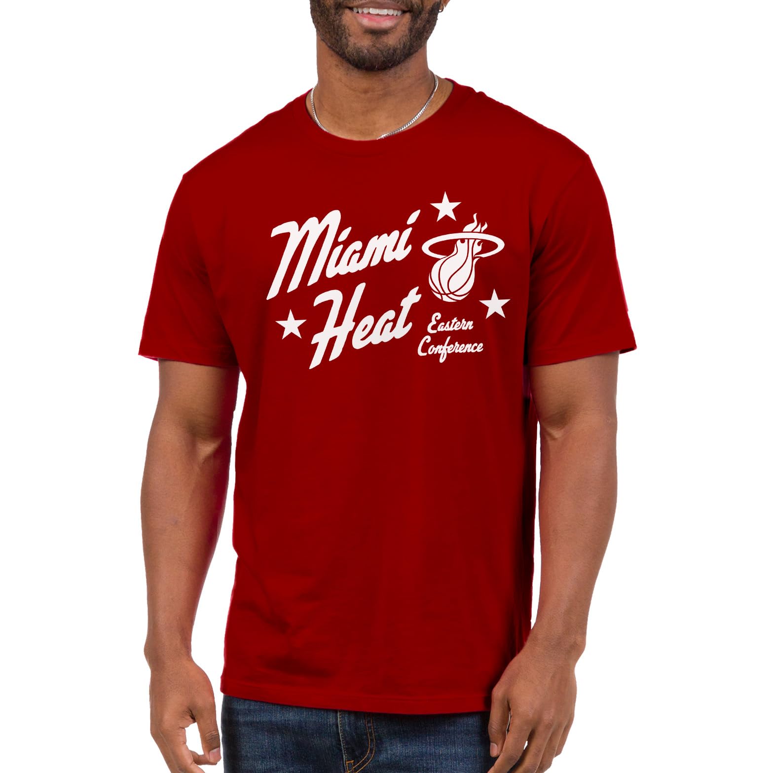 Junk Food NBA - Prime Time - Officially Licensed Adult Short Sleeve Fan Tee for Men and Women Cardinal Red