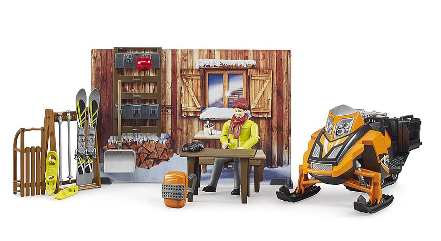 Bruder bworld Berghütte mit Snowmobil | 63102