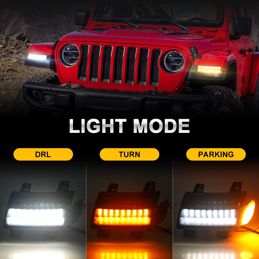 JL LED Fender Light with White DRL & Amber Sequential Turn Signal