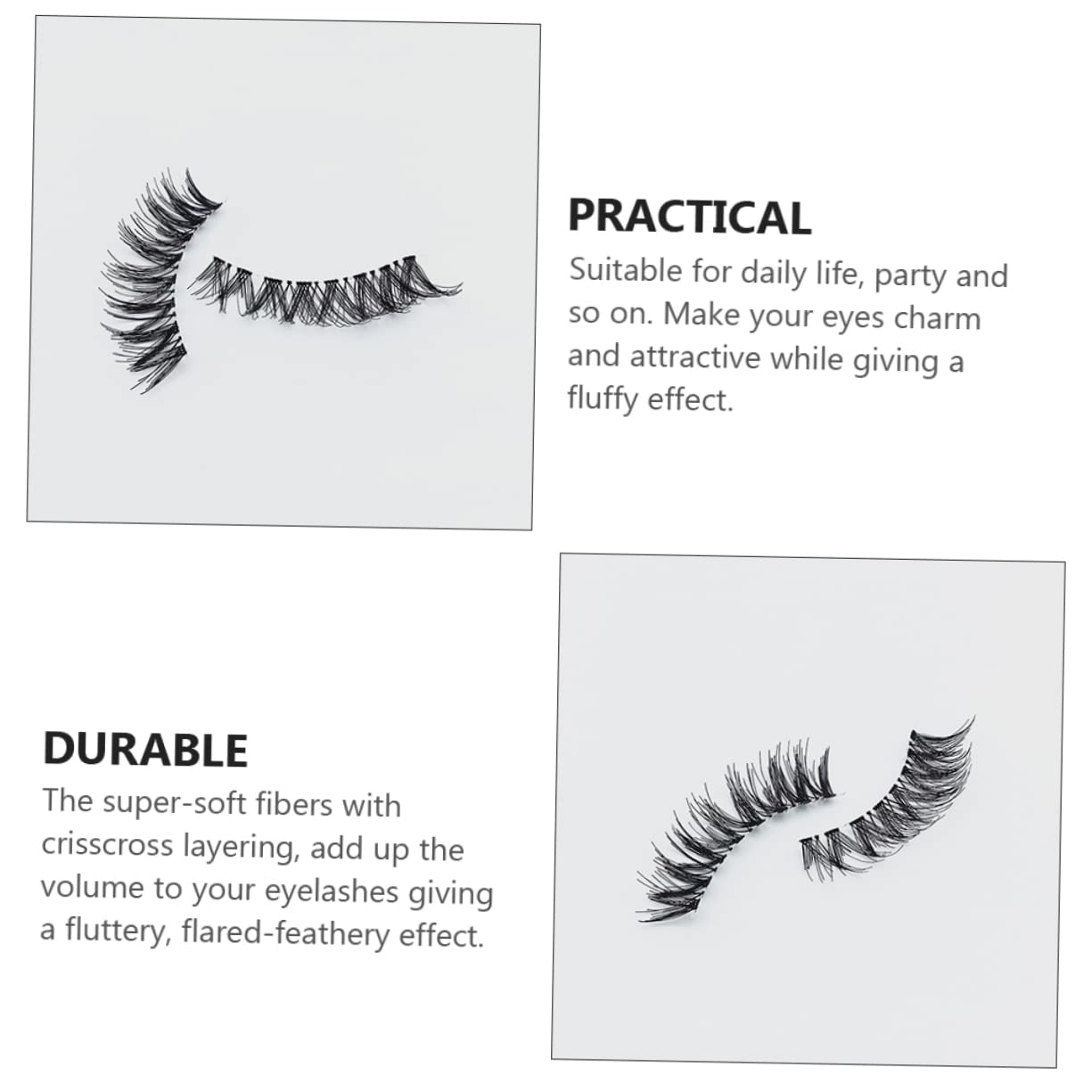 Beaupretty Lot De 4 Faux Réutilisables Moelleux Et Moelleux Pour Le Maquillage Kit D'extension De Naturels Faits À La Main 15 Paires X 4