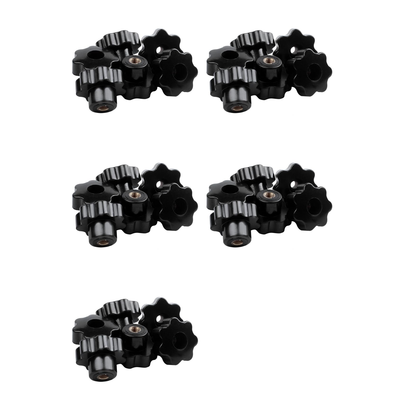 Jnchdghwa Women's Black Machinery Latche Knurled Clamping Nuts Knob Grip M8 Thread 30Pcs