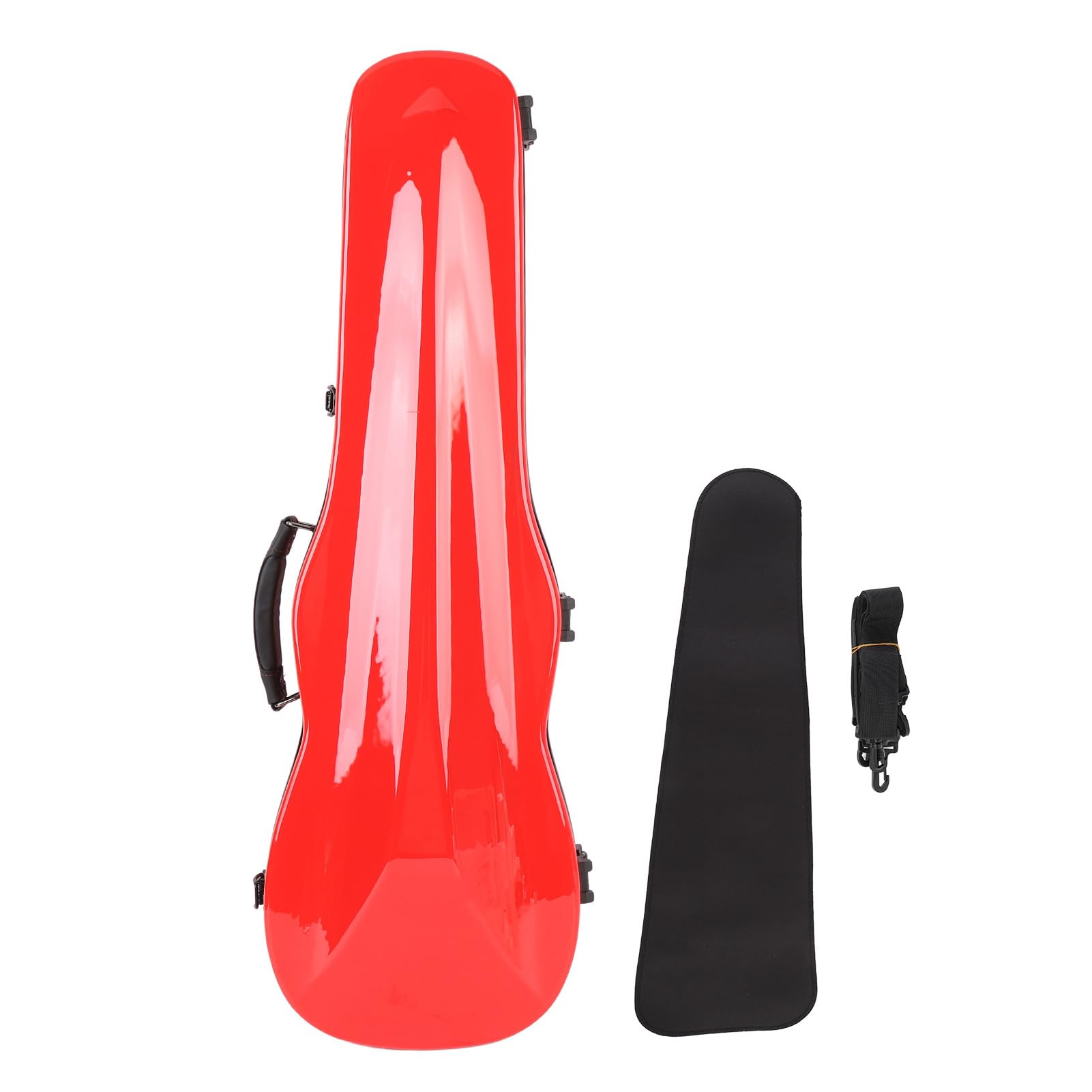 Sorandy Estuche para Violín de Fibra de Carbono, Caja de Almacenamiento Rígida para Violines, Estuche para Medidor de Humedad Integrado con Cierres de Metal y Cinta de Gancho, Ideal para Violines de