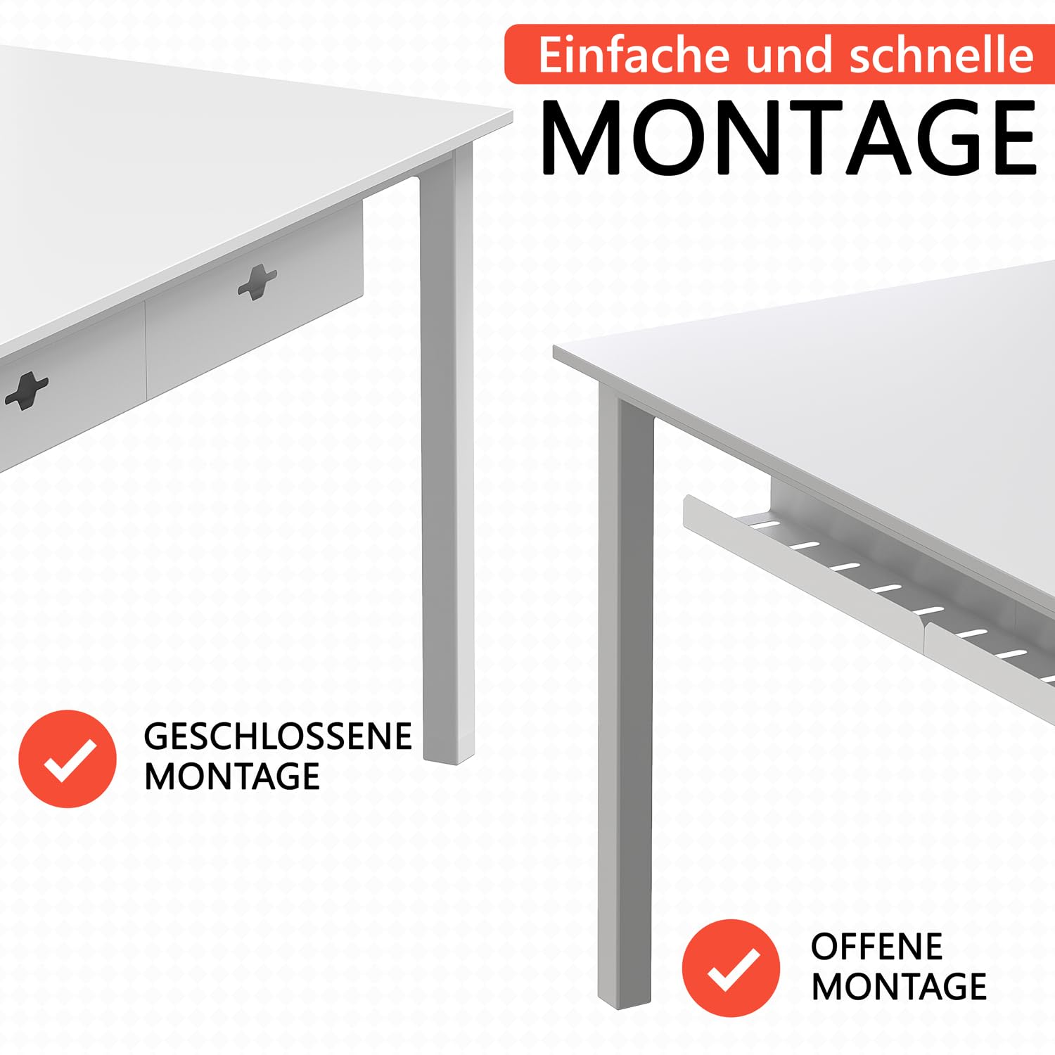 iVengo XL Kabelkanal TÜV-geprüft 2x50cm Kabelmanagement Schreibtisch 2er Set Weiß