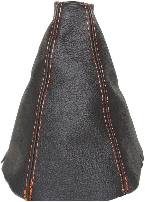Shift Boot Compatible with Hyundai i10 MK1 Leather Various Stitching Colour Available (Orange Stitch)