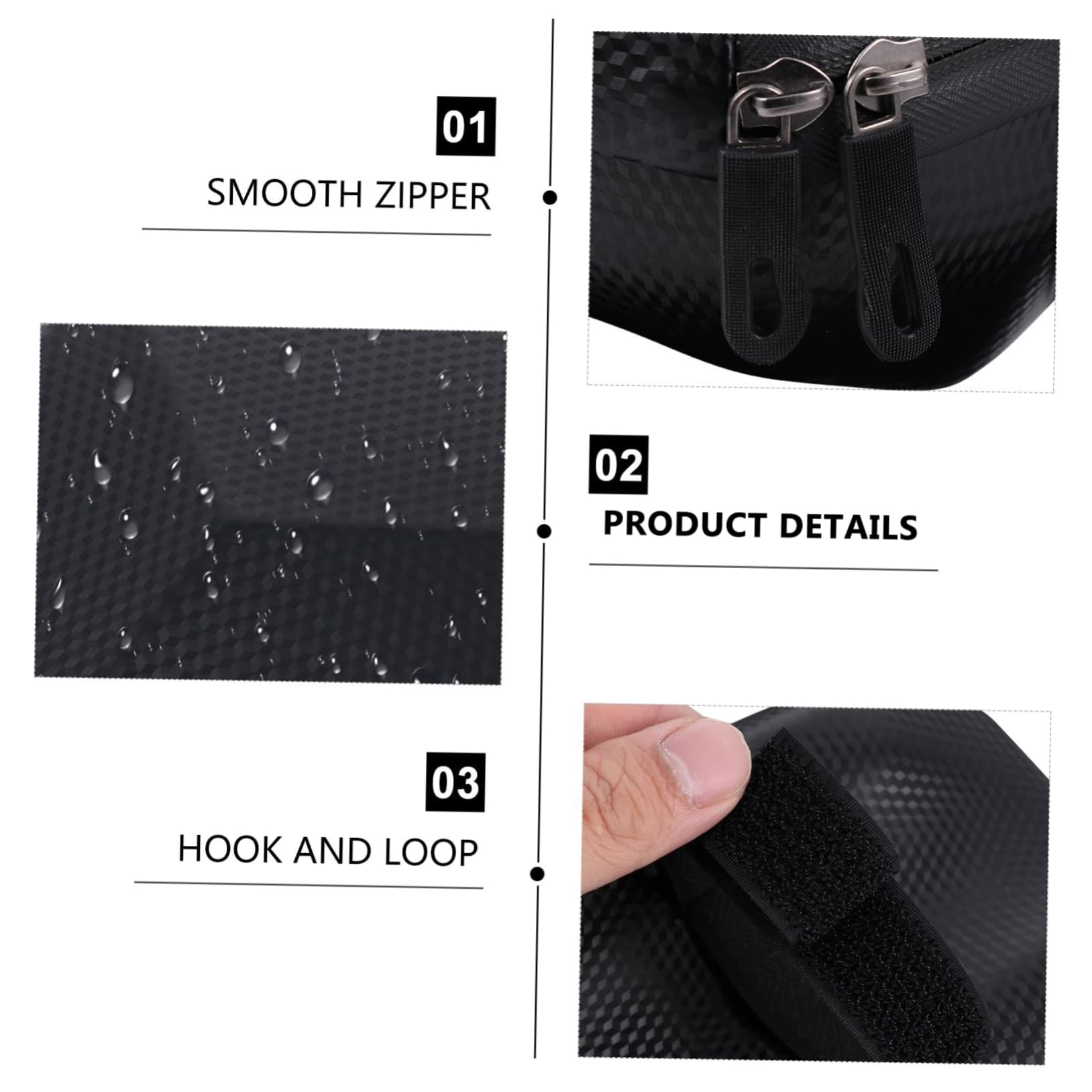 Roller Lenkertasche Eva Schwarz mit Reißverschluss