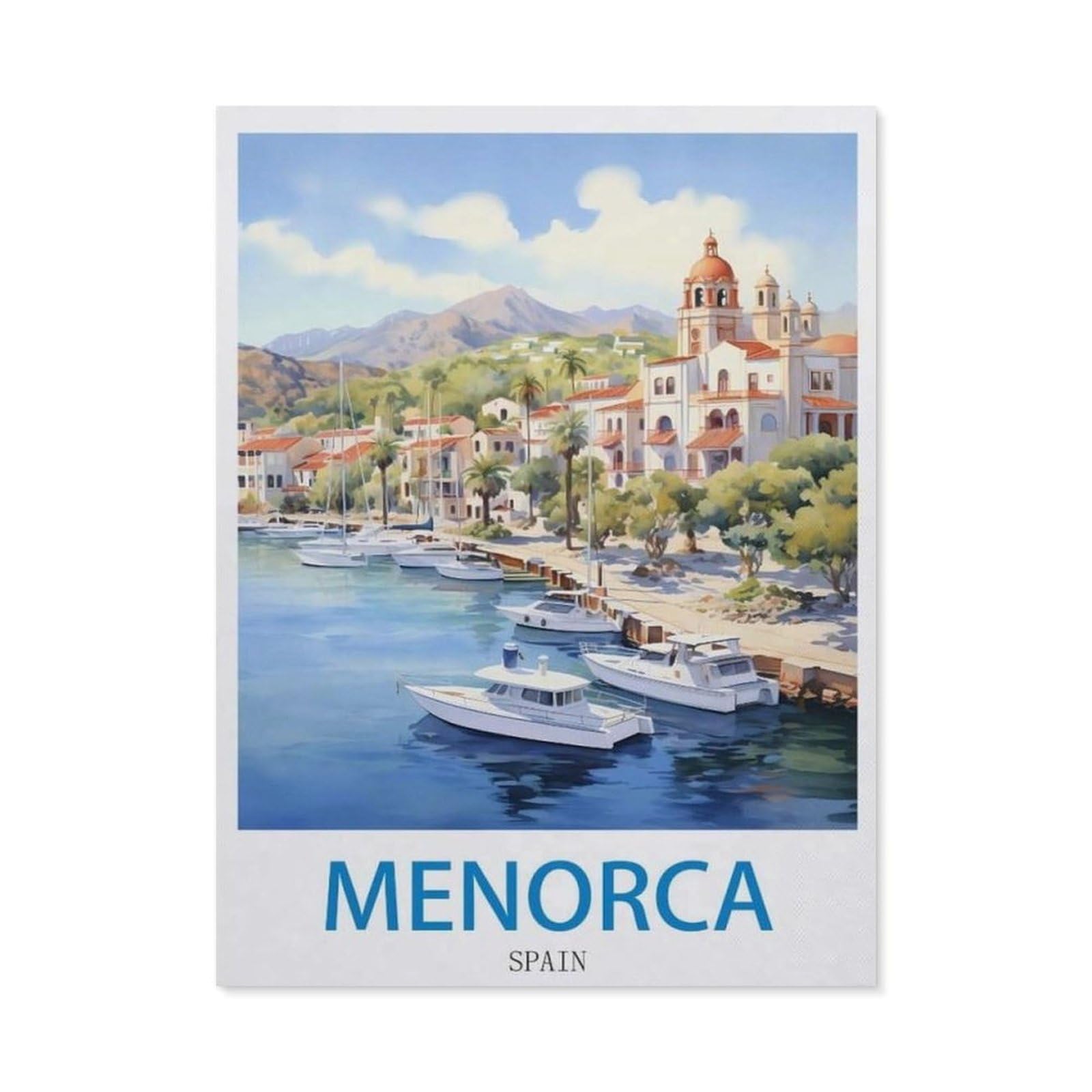 Menorca Spain，Metal Tin Sign,For Farmhouse Home Bathroom Garage Cafe Office Kitchen Restaurant Man Cave Vintage Art Wall Decor Poster(30x40cm）12x16 inch-ED82