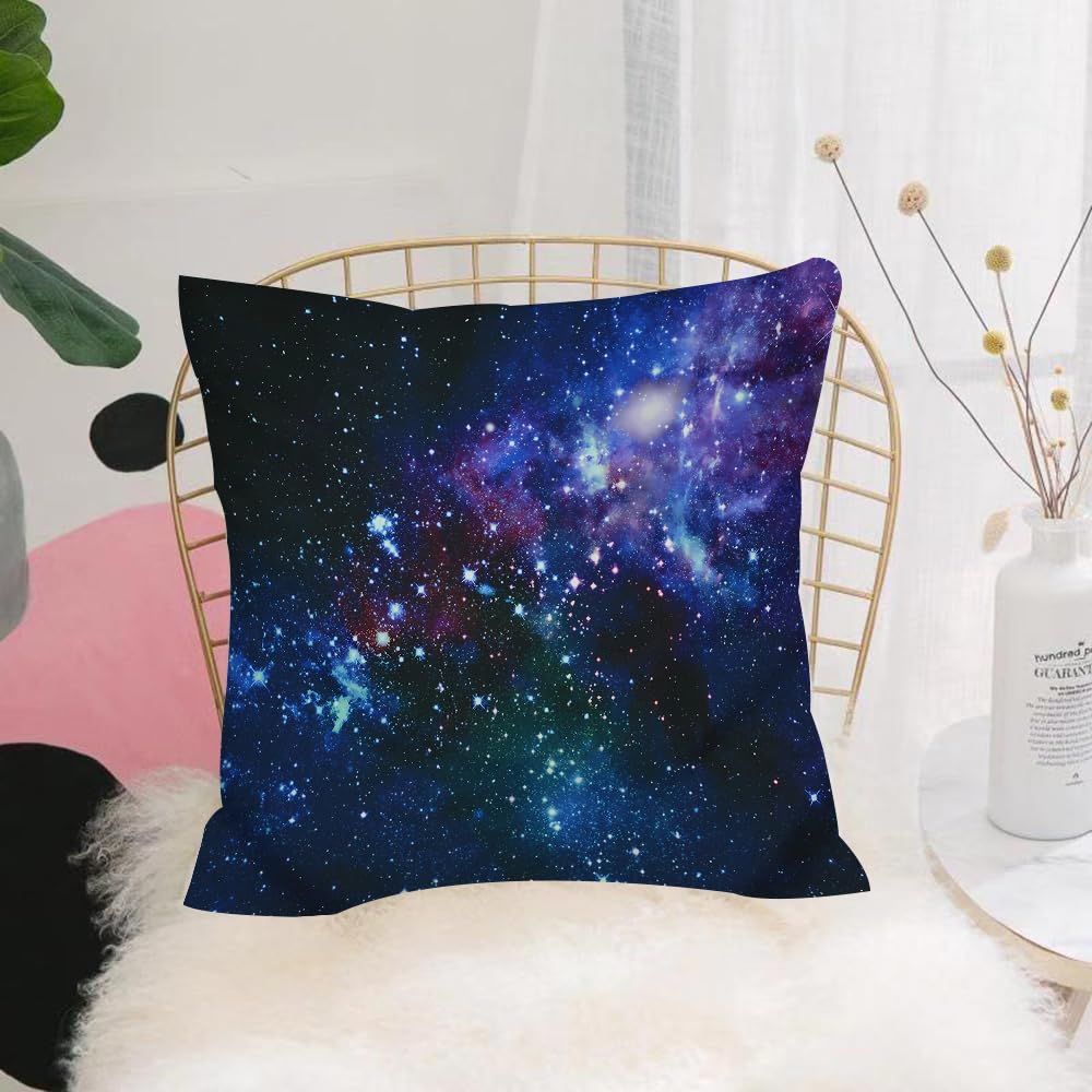 HYOSXW Cushion Cover,Throw Pillow Case Home Decorative for Living Room Bedroom Sofa Chair 16X16 Inch,Nebula, the dreamy blue and purple deep space in the depths of the universe,Pillowcase 40X40cm