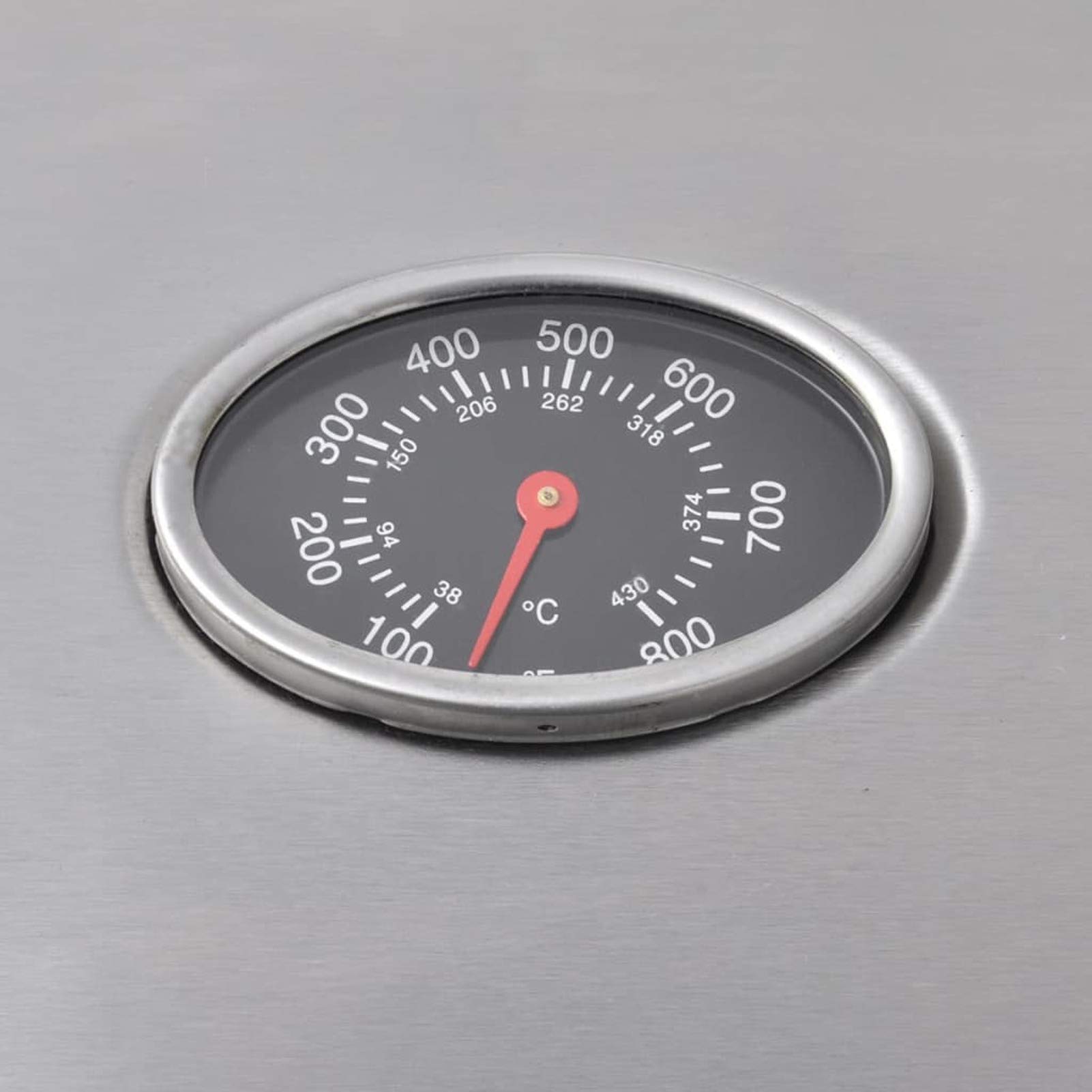IKAYAA Barbecue e Griglia a Gas 4+1Barbecue a Gas con 4 Fuochi Multifunzione Completo di Bruciatore Laterale Coperchio, Termometro, Griglia in Ghisa, Ruote E Struttura-Argento-Tipo 1