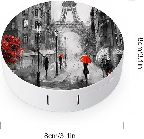 Miniatura 2 de Estuche para lentes de contacto de la Torre Eiffel de Paris Street, contenedor de color para lentes de contacto con espejo, kit de viaje con