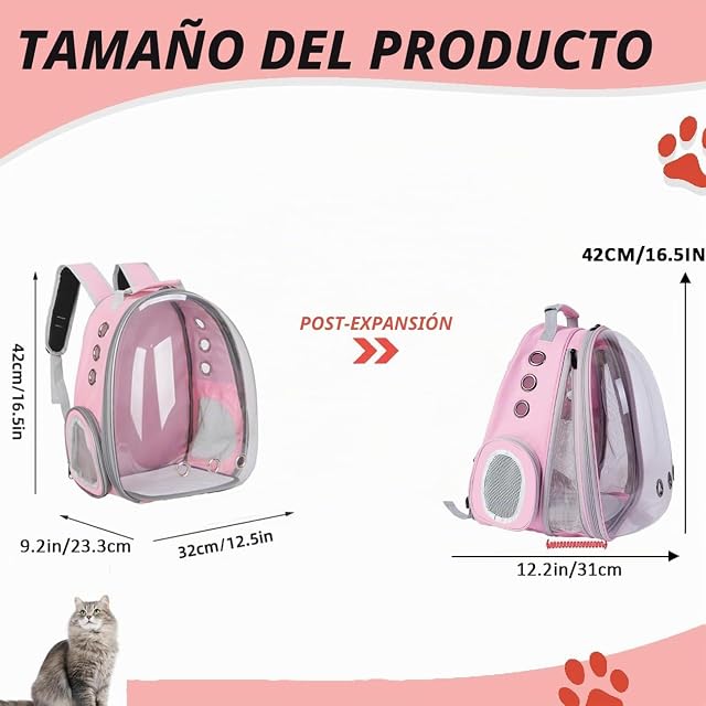 Foto 2 de 6 de ZHUIYIWIN Mochila para Gatos,Mochila Gato,Mochila Cápsula para Mascotas,Mochilas para Gatos y Perro…