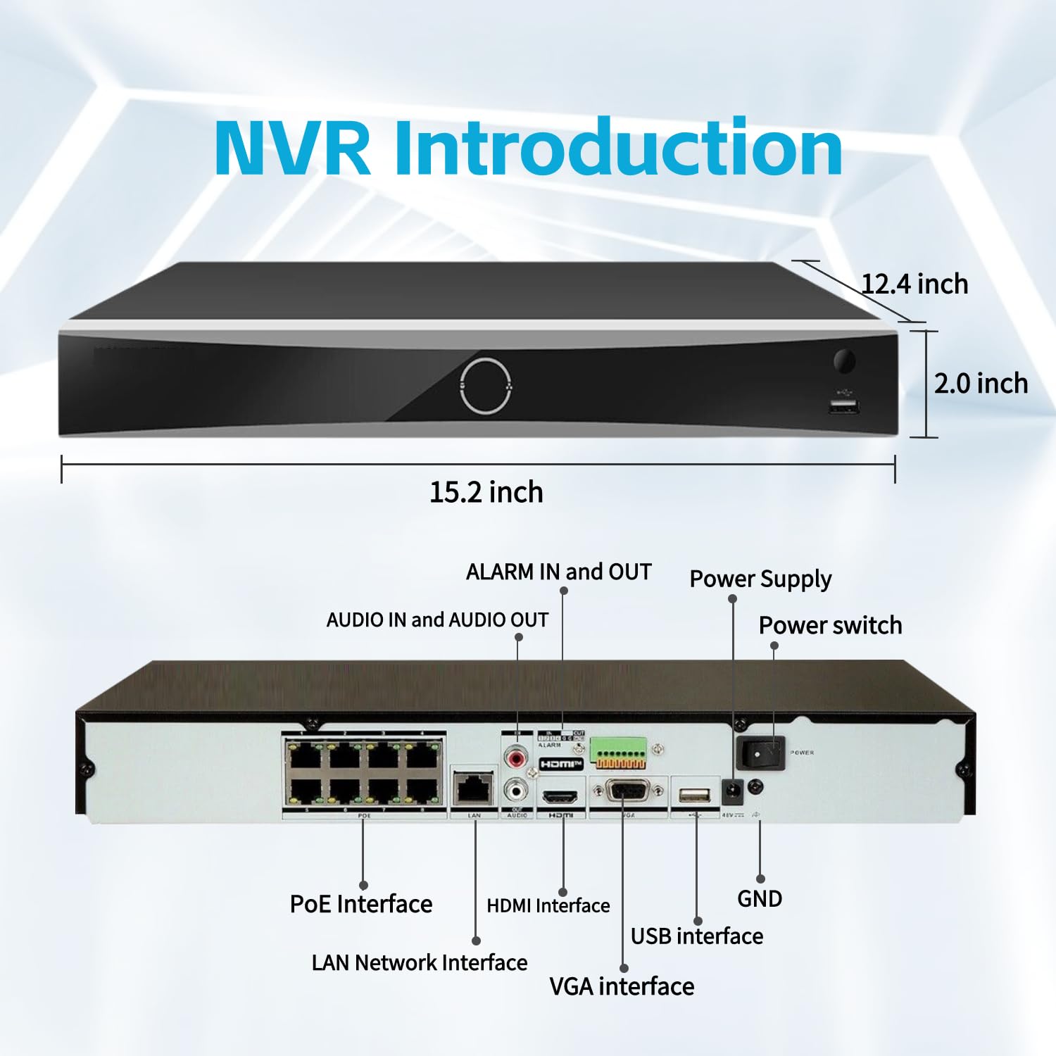 DS-7608NXI-K2/8P 8CH 4K 8 canali PoE AcuSense NVR Videoregistratore di rete Rilevamento di persone/veicoli Compatibile con telecamera IP HIK (Versione inglese internazionale senza HDD)