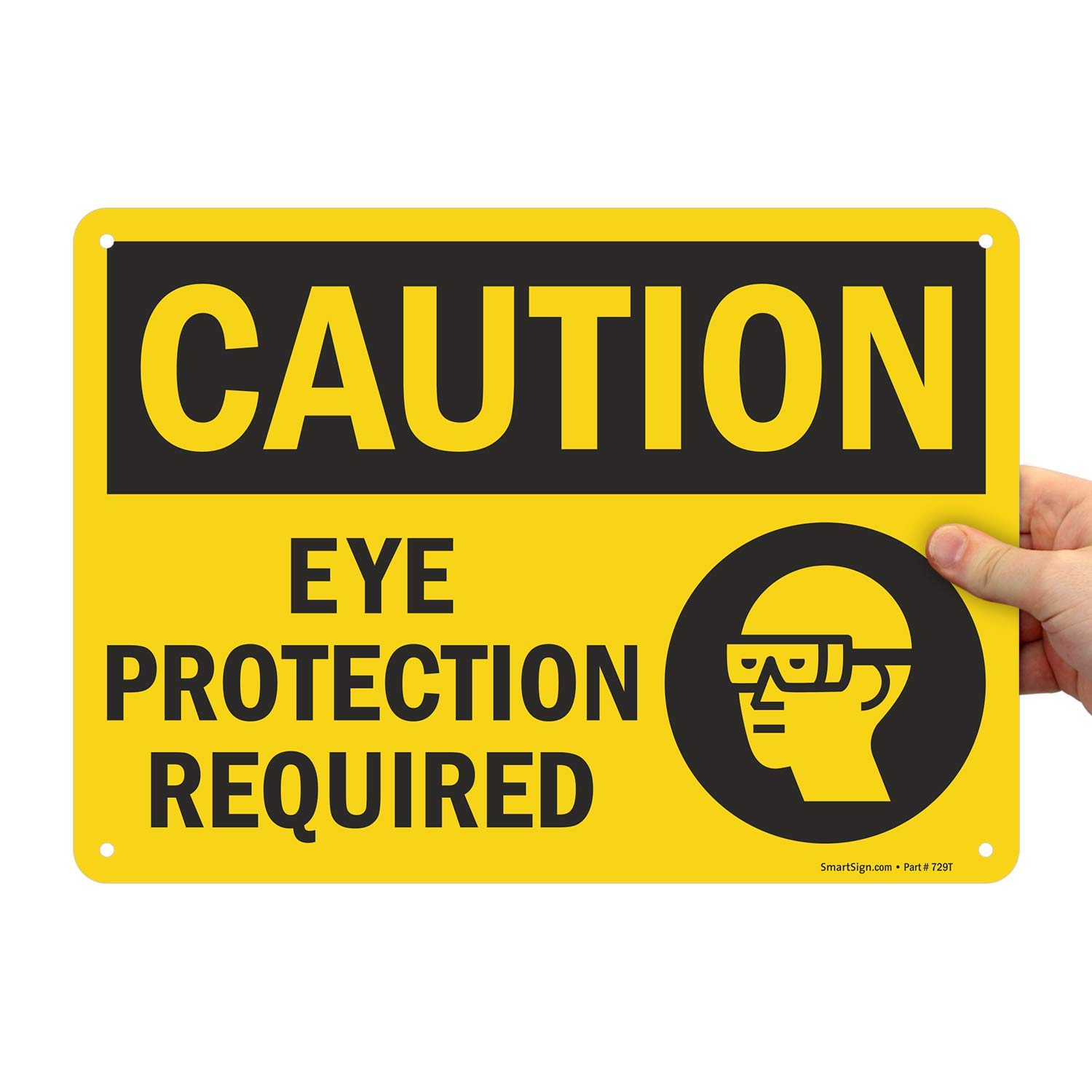 SmartSign "Caution - Eye Protection Required" Sign | 10" x 14" Plastic