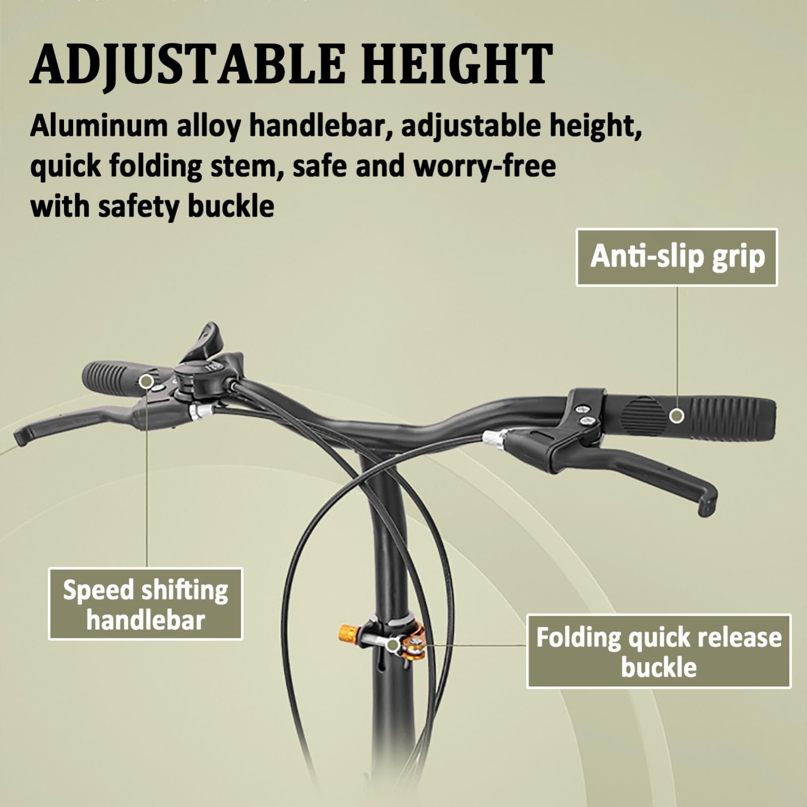 Vélo Pliant 20 Pouces en Acier à Haute teneur en Carbone pour Hommes et Femmes, monovitesse sans Suspension, Format Compact Une Fois plié, Compatible avec la Plupart des coffres de