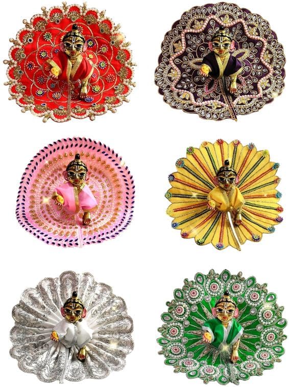 Laddu Gopal Dress Size 4 l Ladoo Gopal Dress l Kanha Ji Dress (Set of 6 Poshak) Size 0 1 2 3 4 5 6