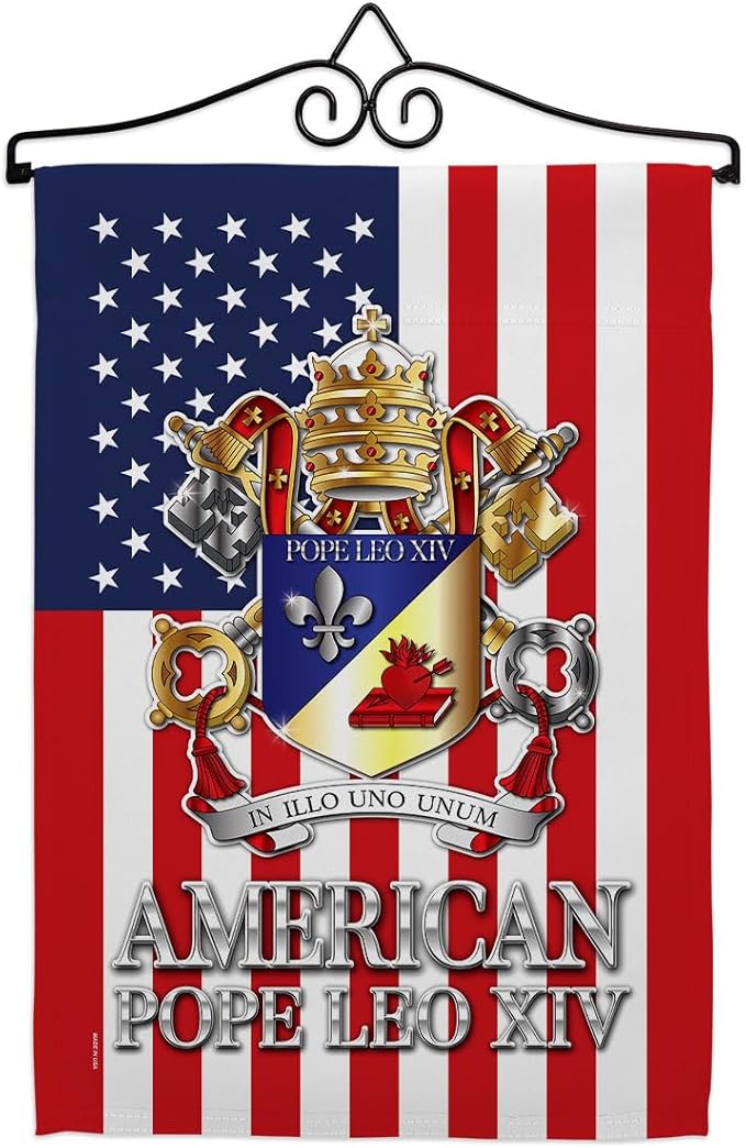 American Canvas Set Flag Hanger Memorabilia Wall Decor Religiou Sign Picture Print Habemus Papam Decorations American Papal Poster Vatican Tapestry Catholic Gifts Made in USA