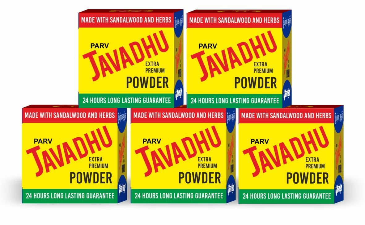 Parag Fragrances Javadhu Powder 2gm X 5pc (Herbal Scented Powder for Worship, Clothes and Body) Authentic & Original Javadhu Pack of 5-image-2