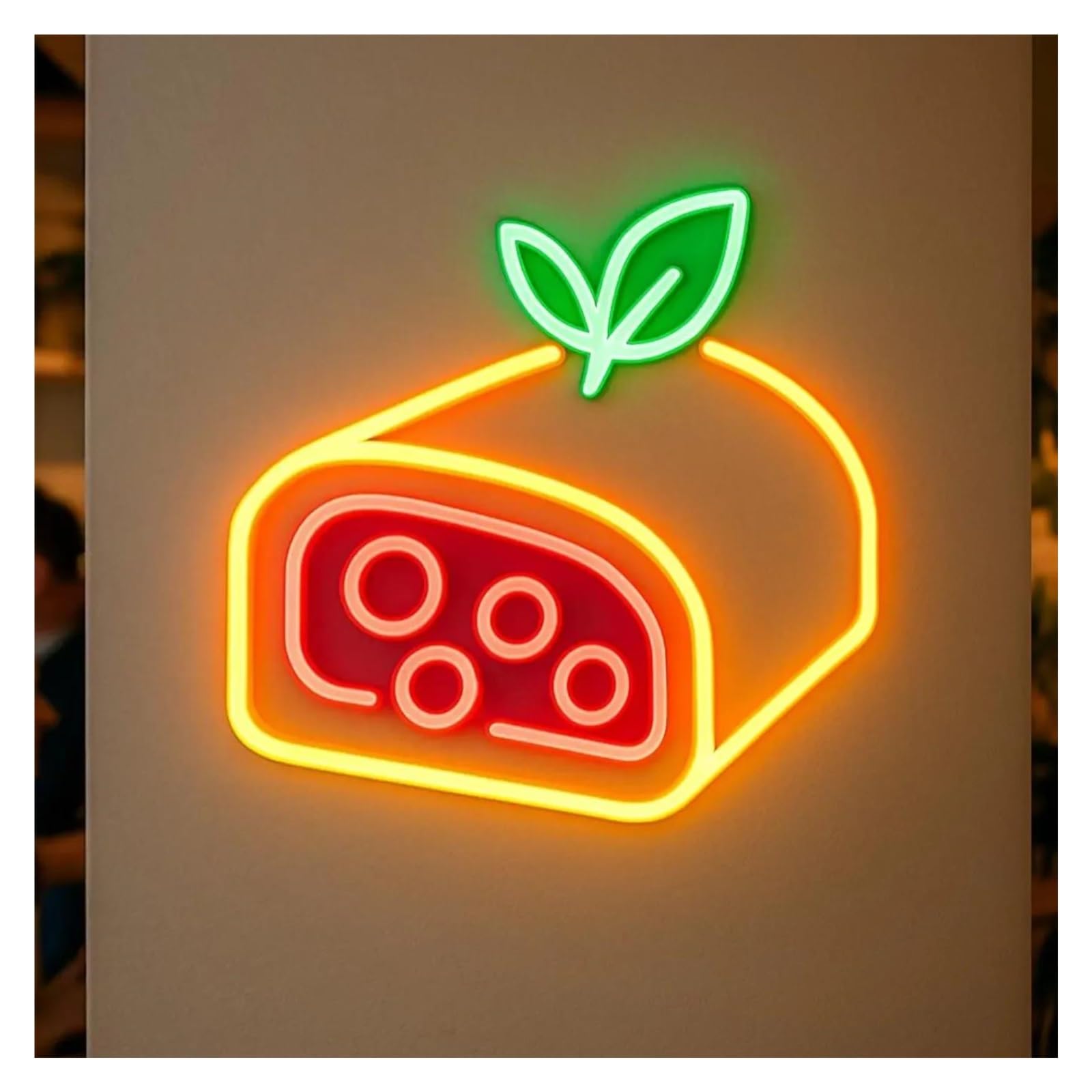 XENITE Hanging Art Neon Signs Strudel Neon Sign for Bakeries, Cafes, Dessert Shops Pastries Business Window Display Food Decor 45cm