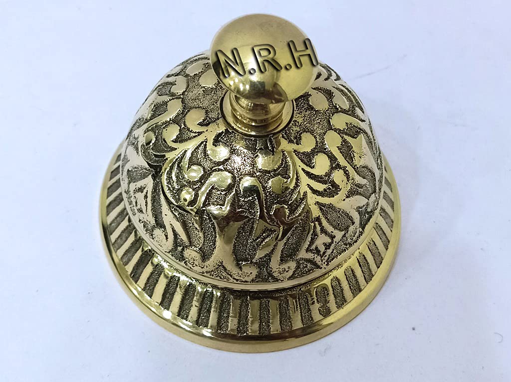 Antike Messingglocke nautische Tischglocke Hotel Theke Tischglocke 7,6 cm Geschenk Artikel